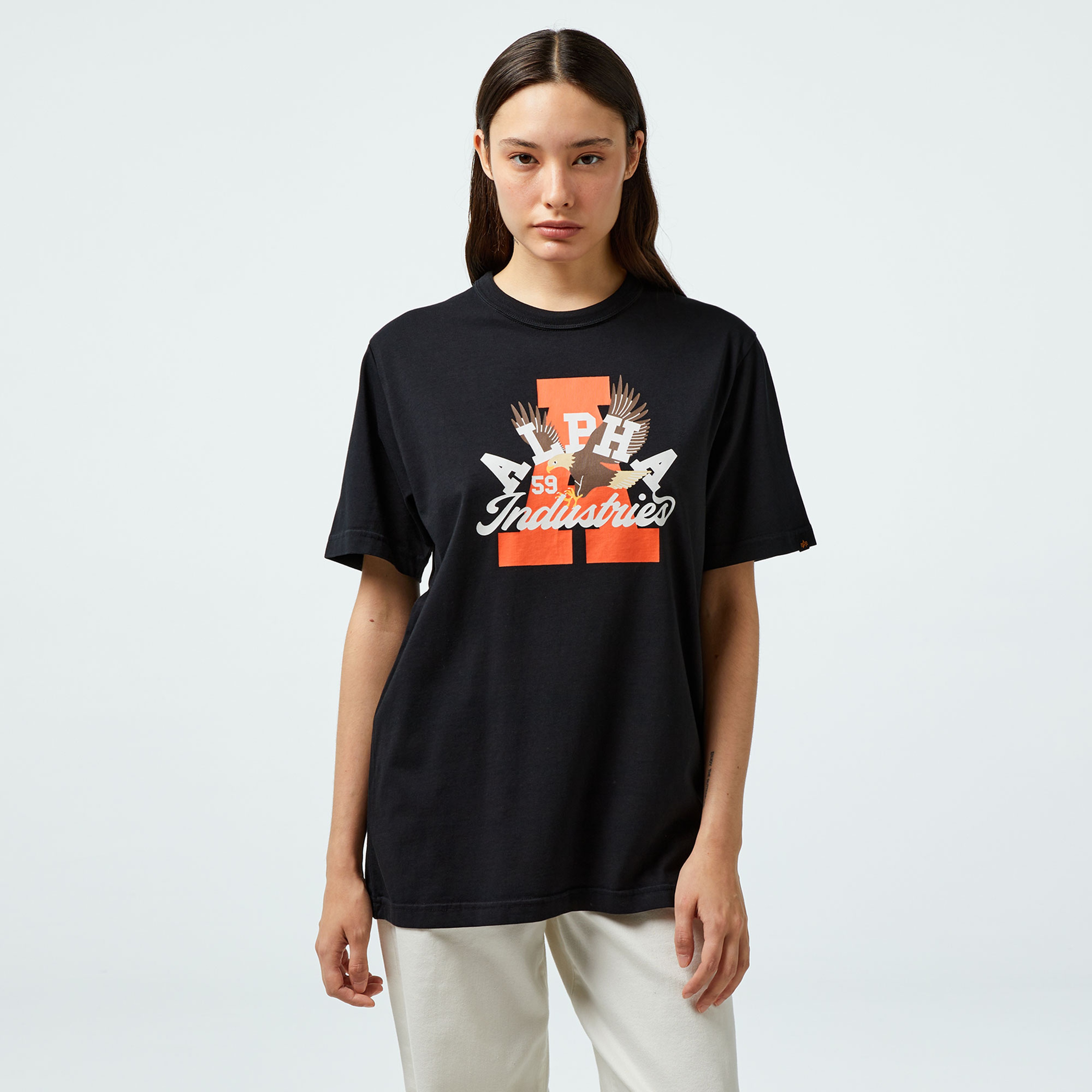 Alpha Industries Alpha Eagle Unisex Siyah T-Shirt