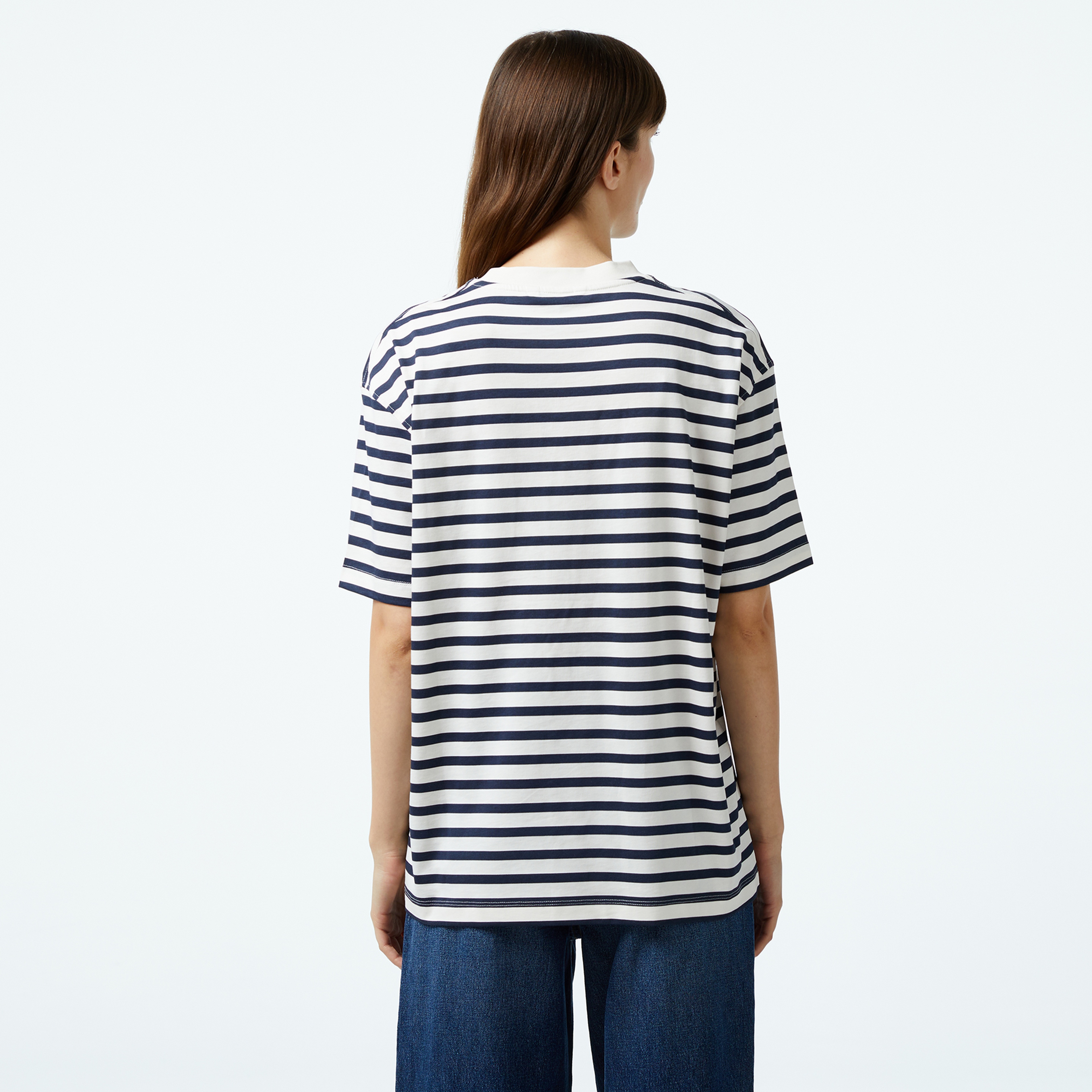 Tommy Hilfiger Modern Stripe Kadın Beyaz T-Shirt