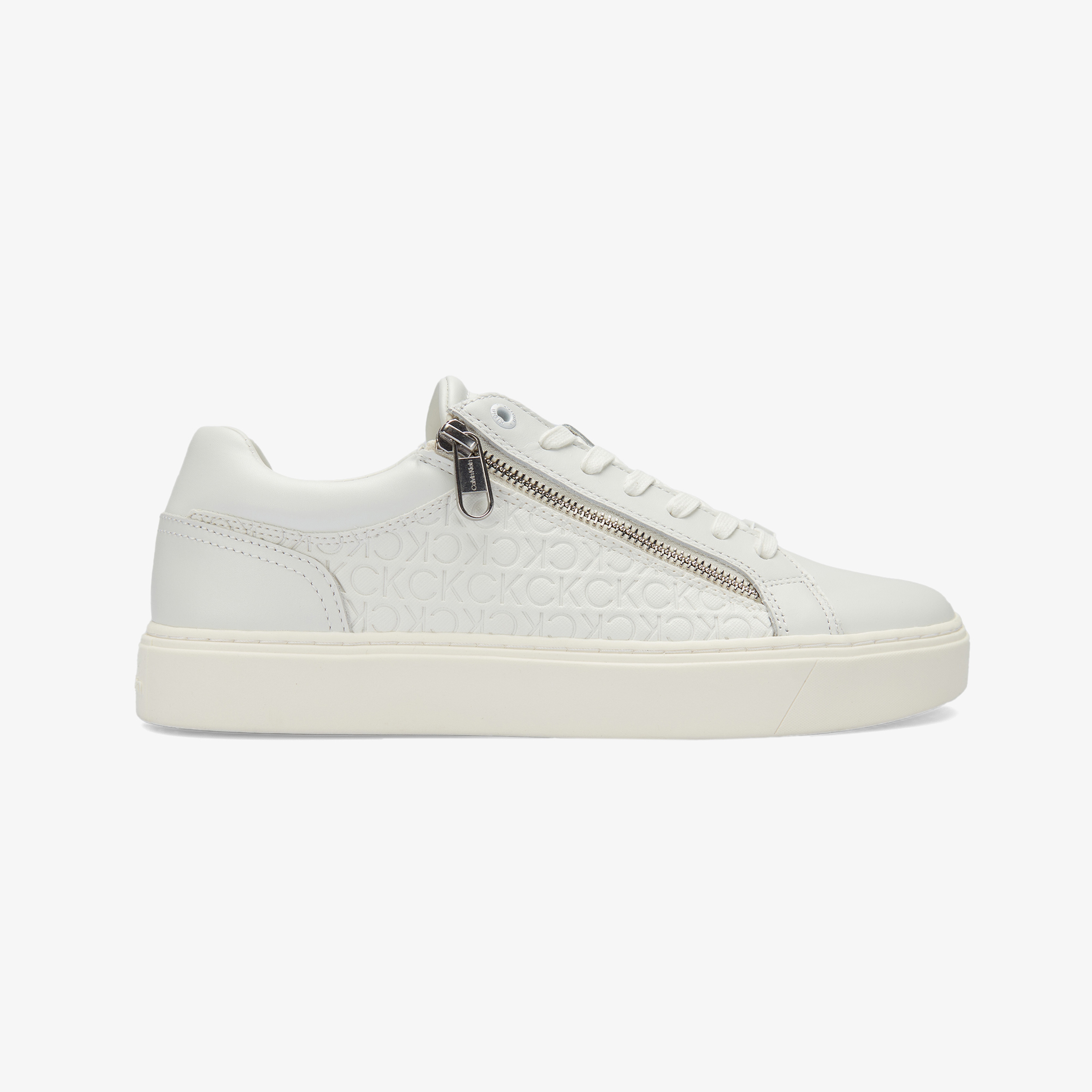 Calvin Klein Low Top Lace Up W/ Zip Mono Erkek Beyaz Spor Ayakkabı