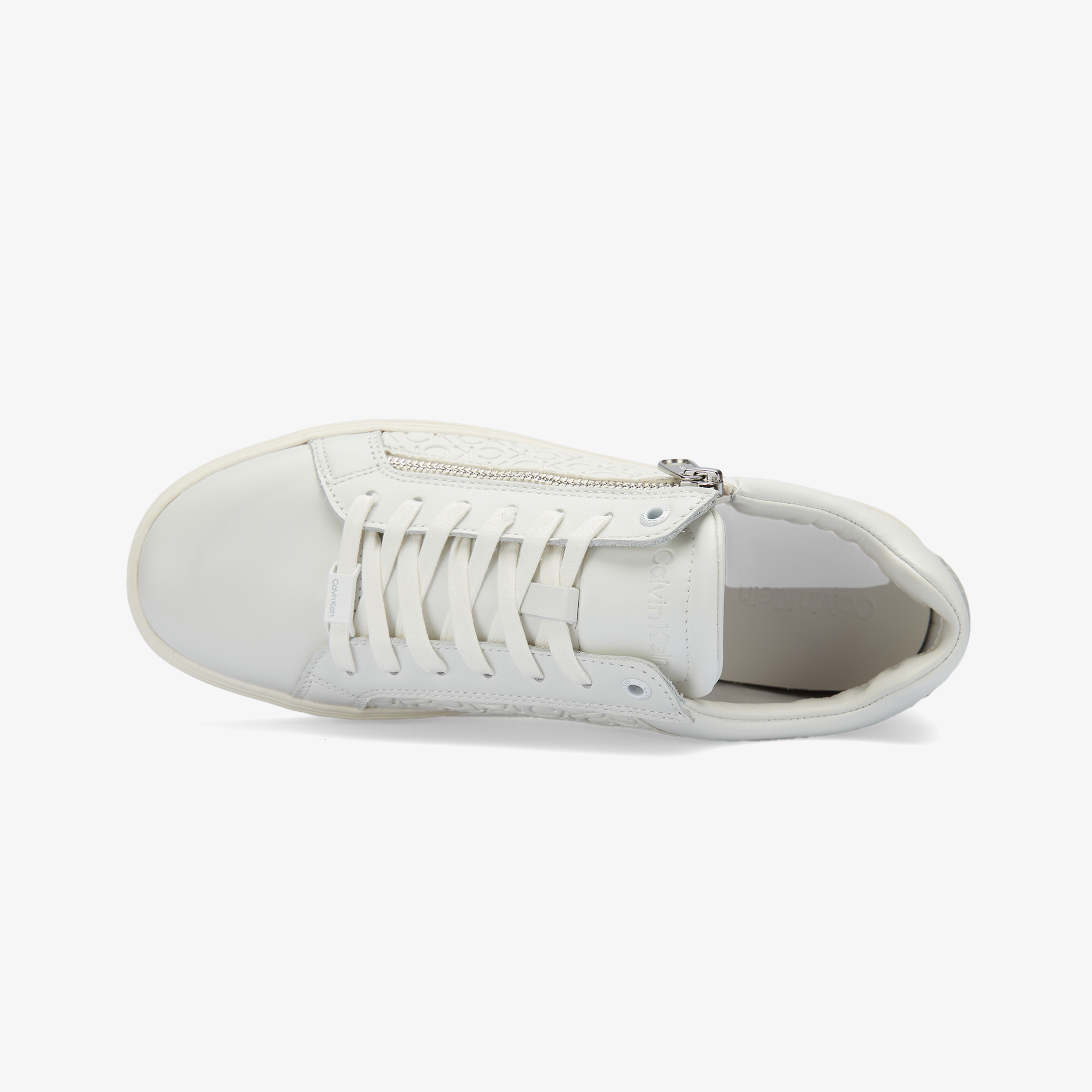 Calvin Klein Low Top Lace Up W/ Zip Mono Erkek Beyaz Spor Ayakkabı
