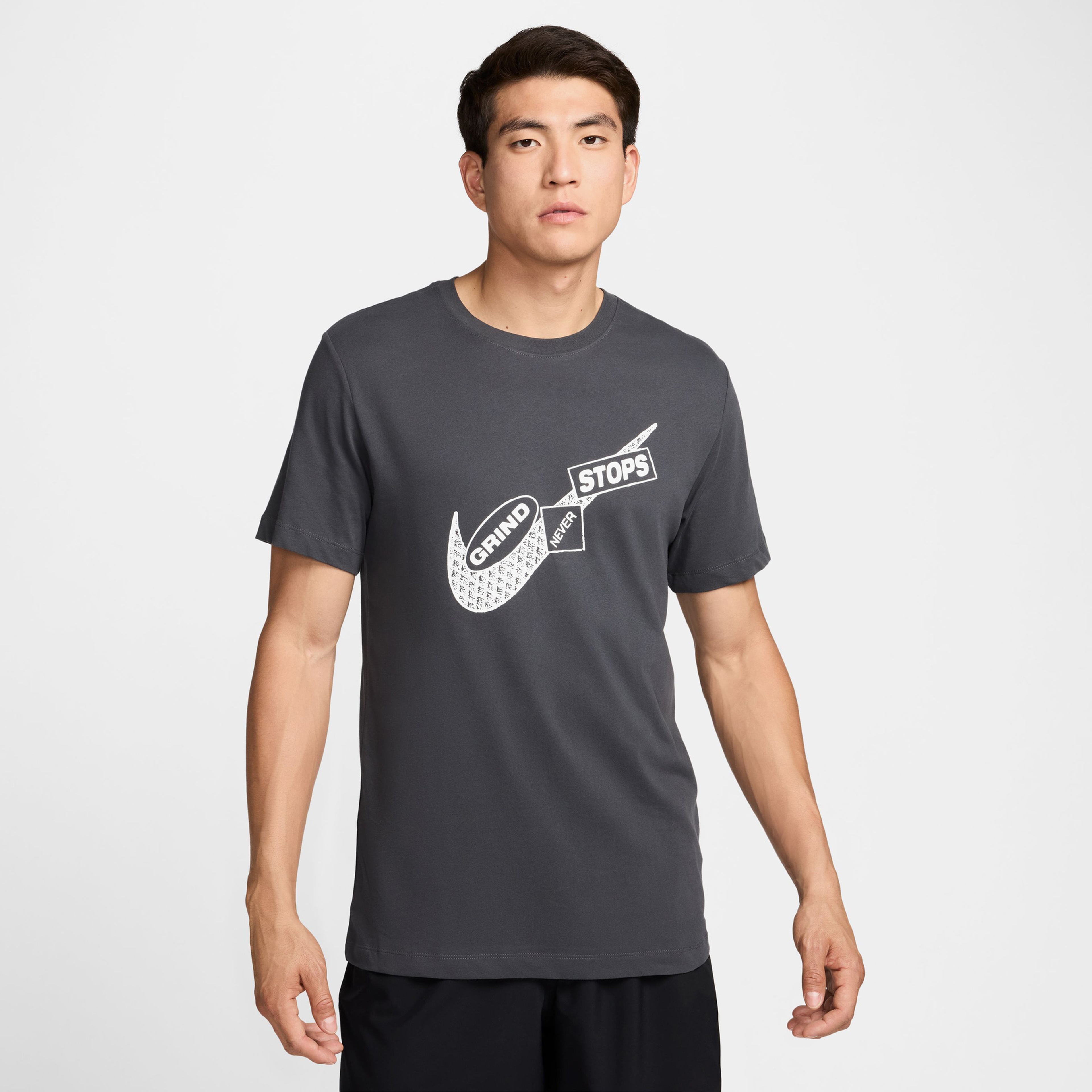Nike Dri-Fit Gym Erkek Antrasit T-Shirt