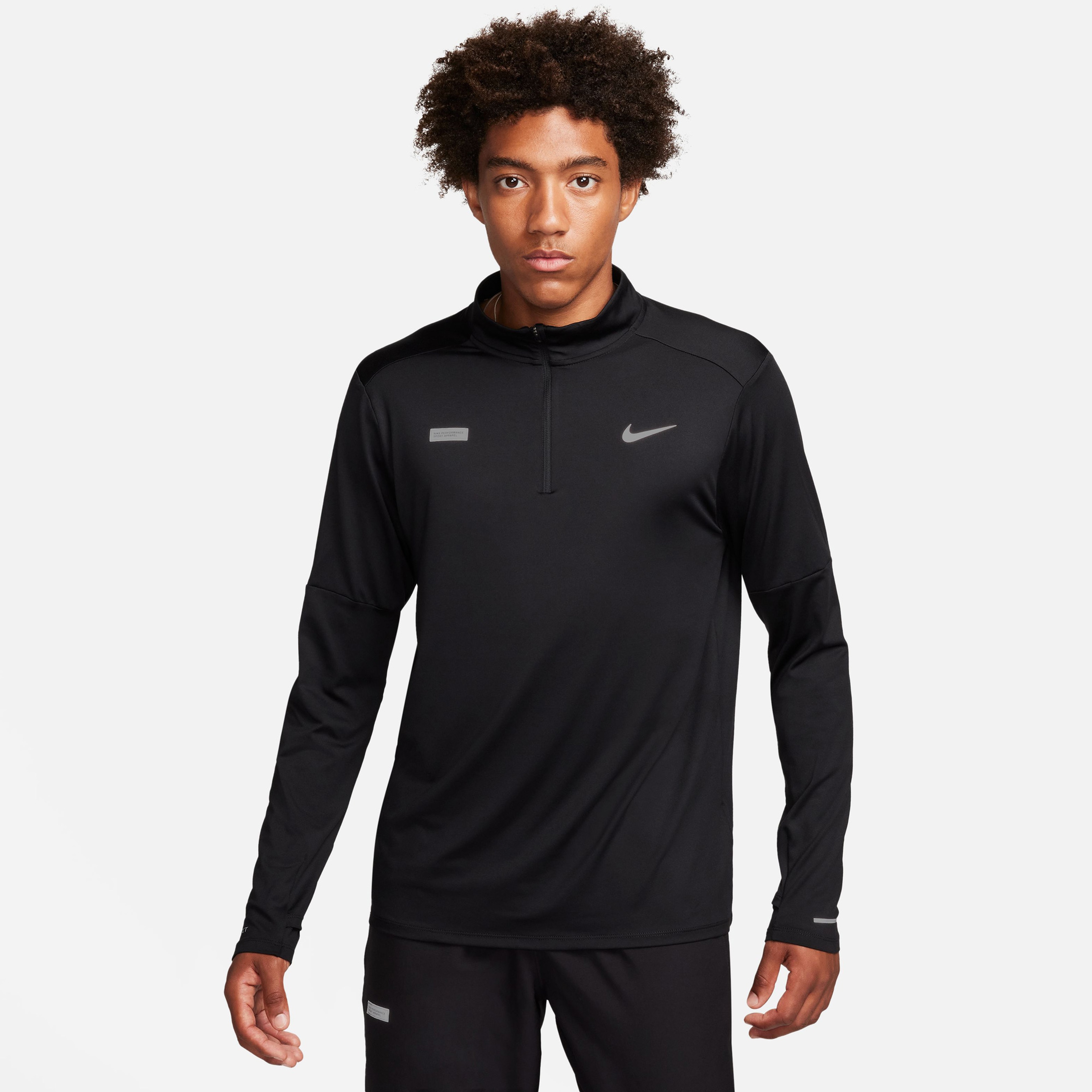 Nike Dri-Fit Element Flash Erkek Siyah Uzun Kollu T-Shirt