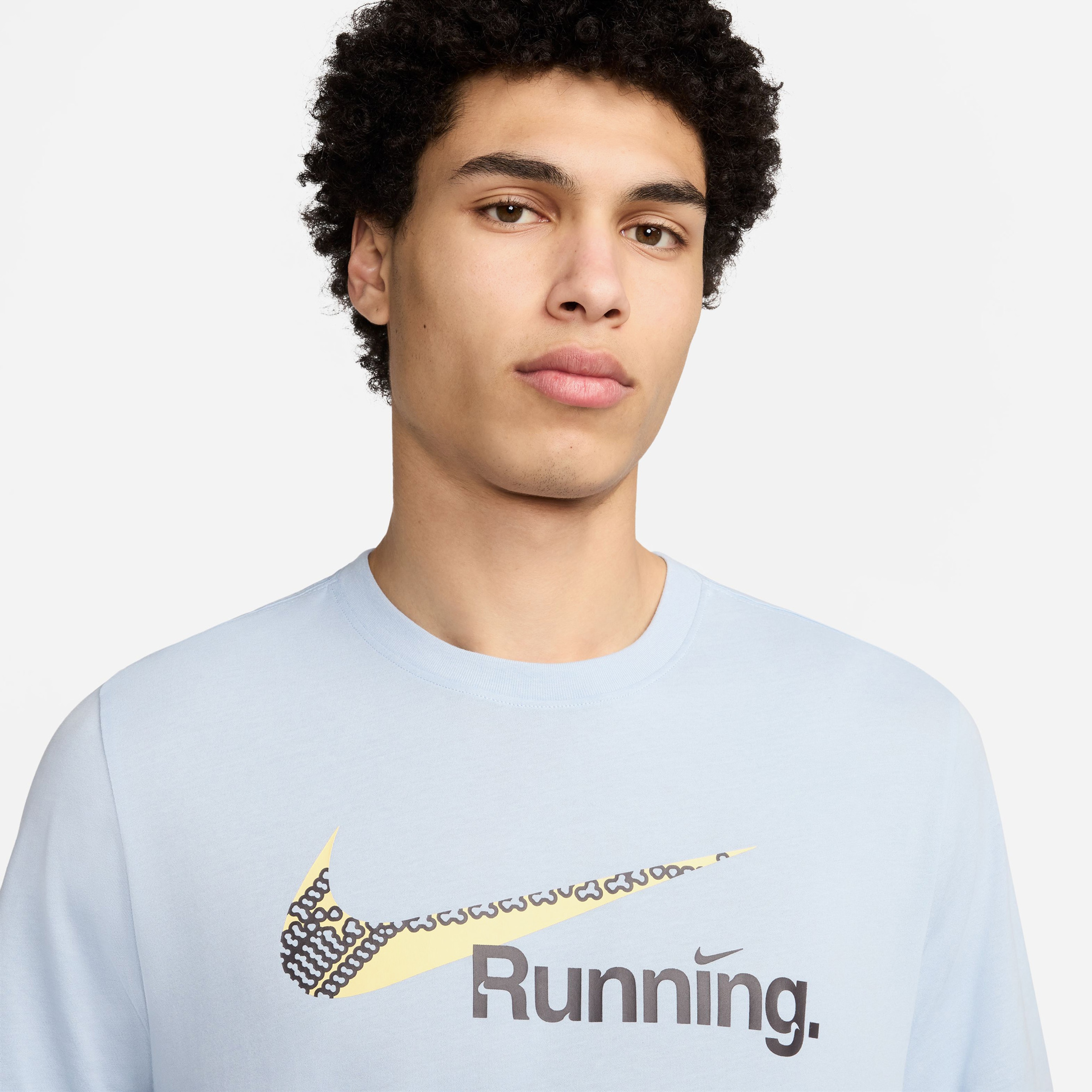Nike Dri-Fit Run Heritage Erkek Mavi T-Shirt