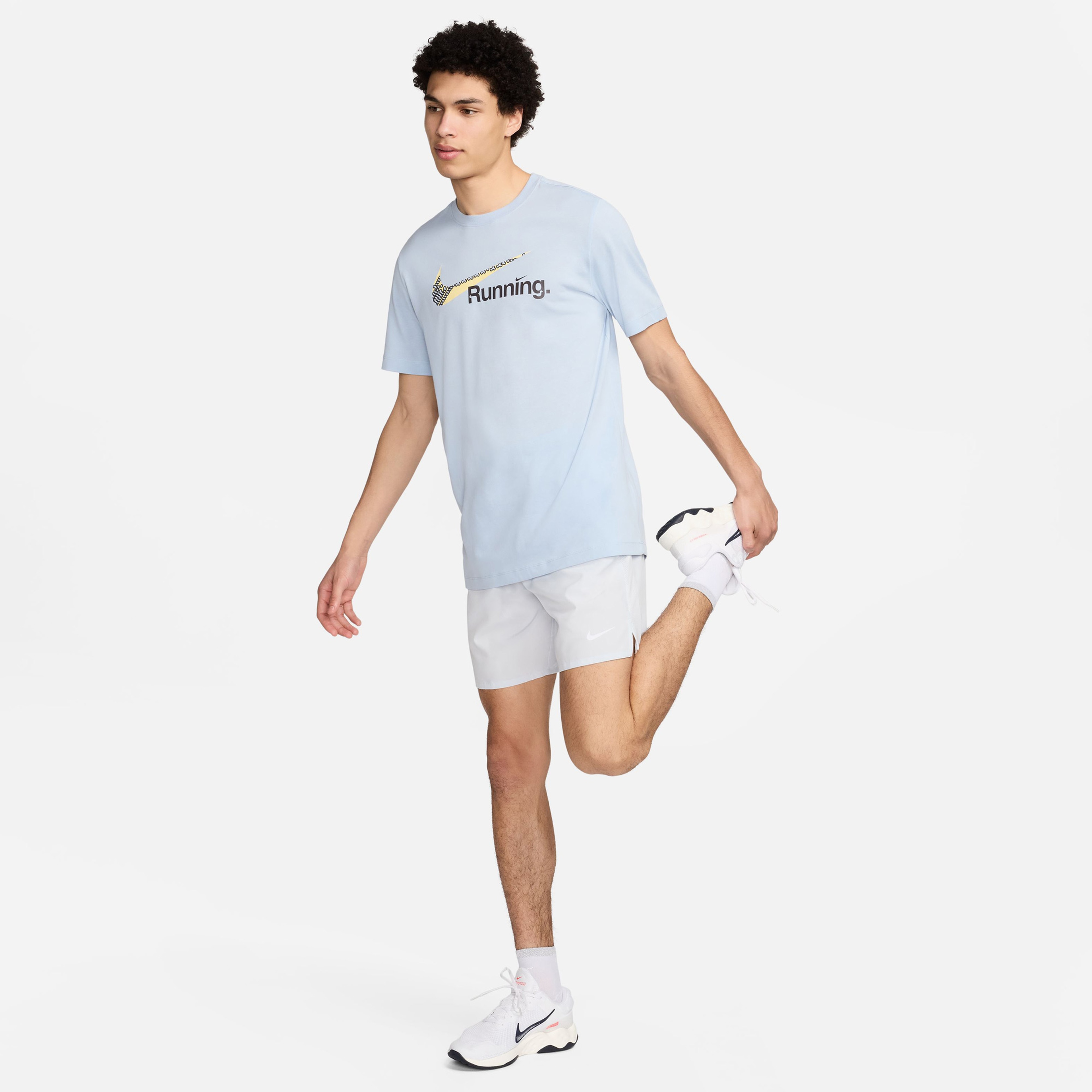 Nike Dri-Fit Run Heritage Erkek Mavi T-Shirt