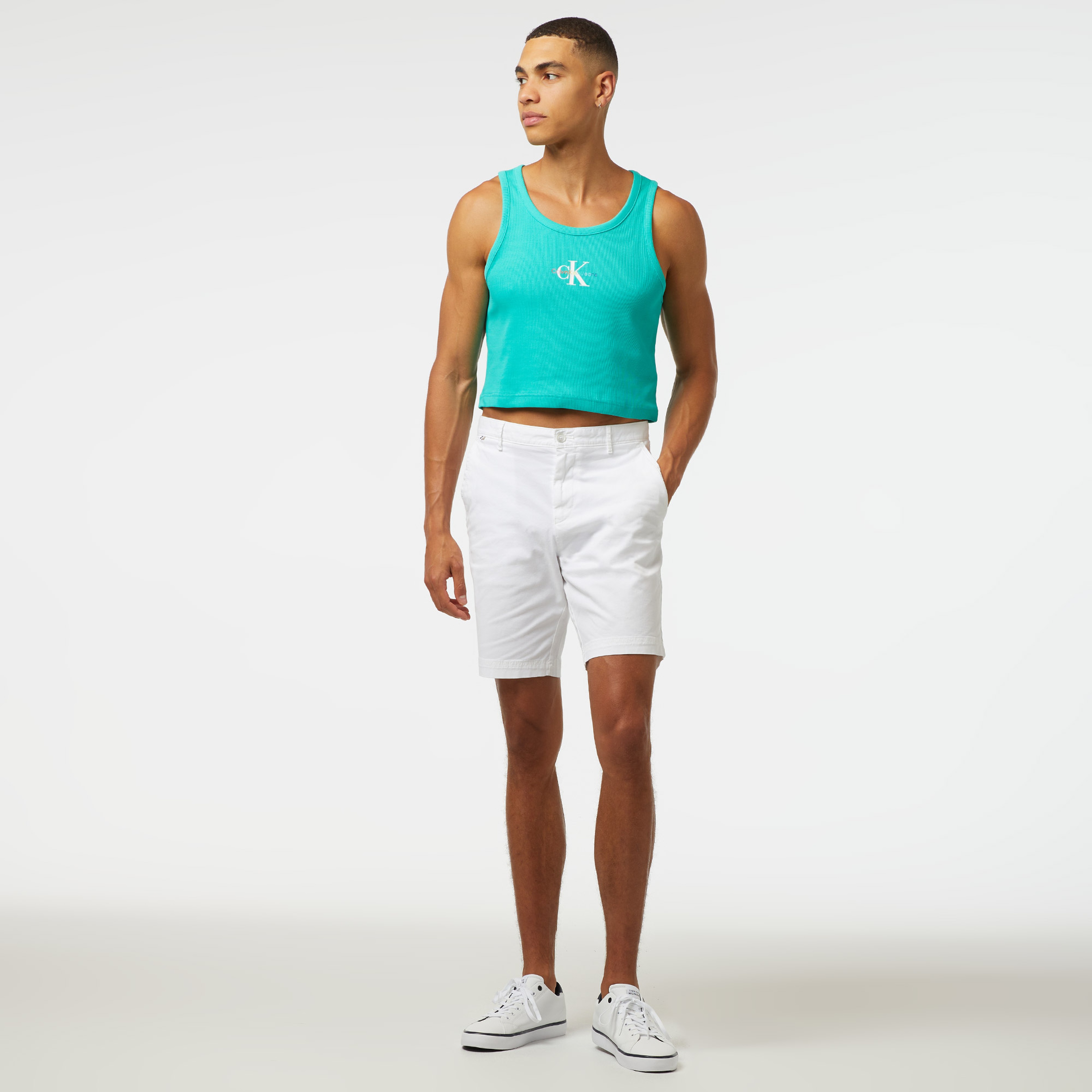 Calvin Klein Monologo Graphic Tank Top Erkek Yeşil T-Shirt