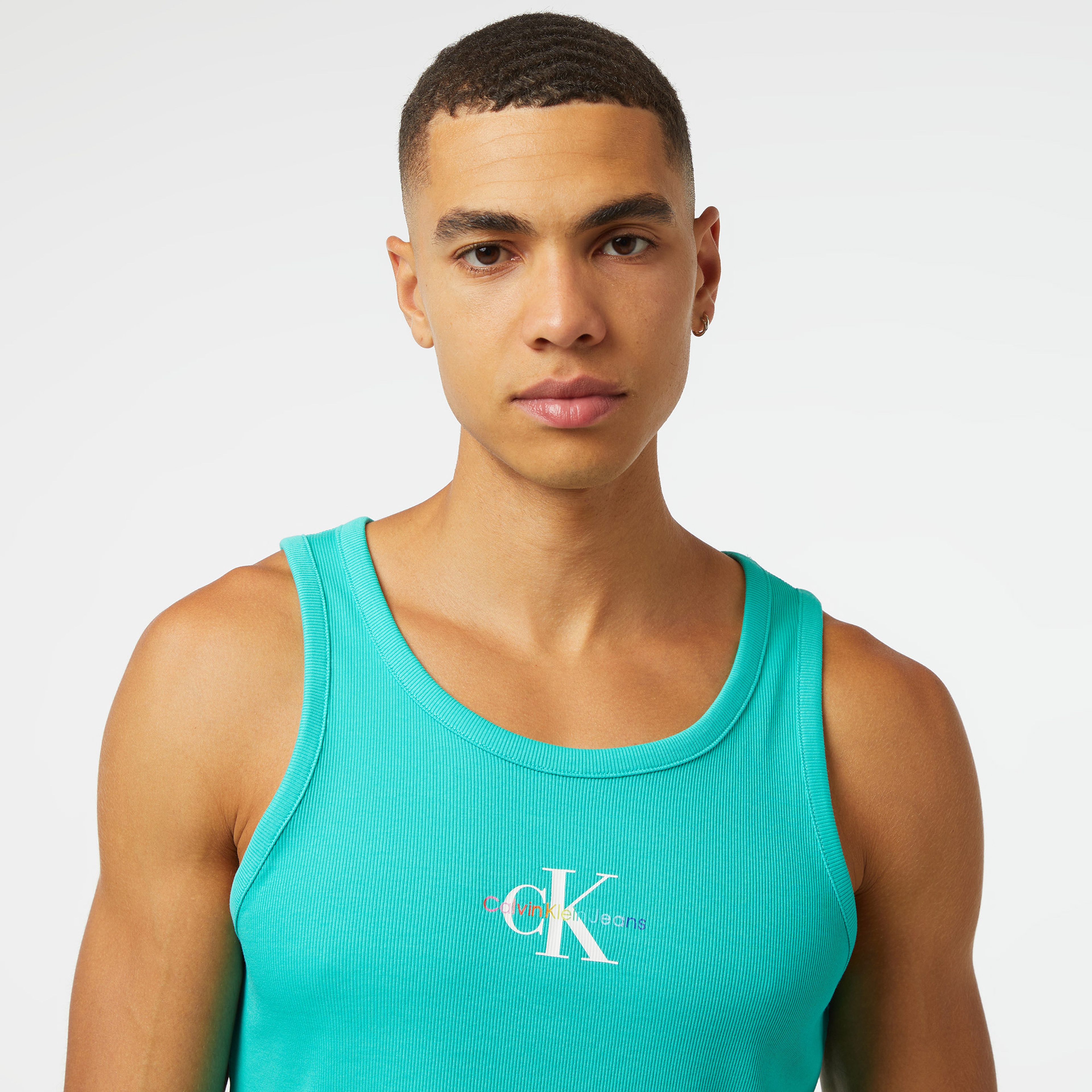 Calvin Klein Monologo Graphic Tank Top Erkek Yeşil T-Shirt