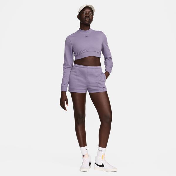Nike Sportswear Chill Terry Kadın Mor Crop Sweatshirt