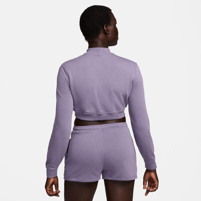 Nike Sportswear Chill Terry Kadın Mor Crop Sweatshirt