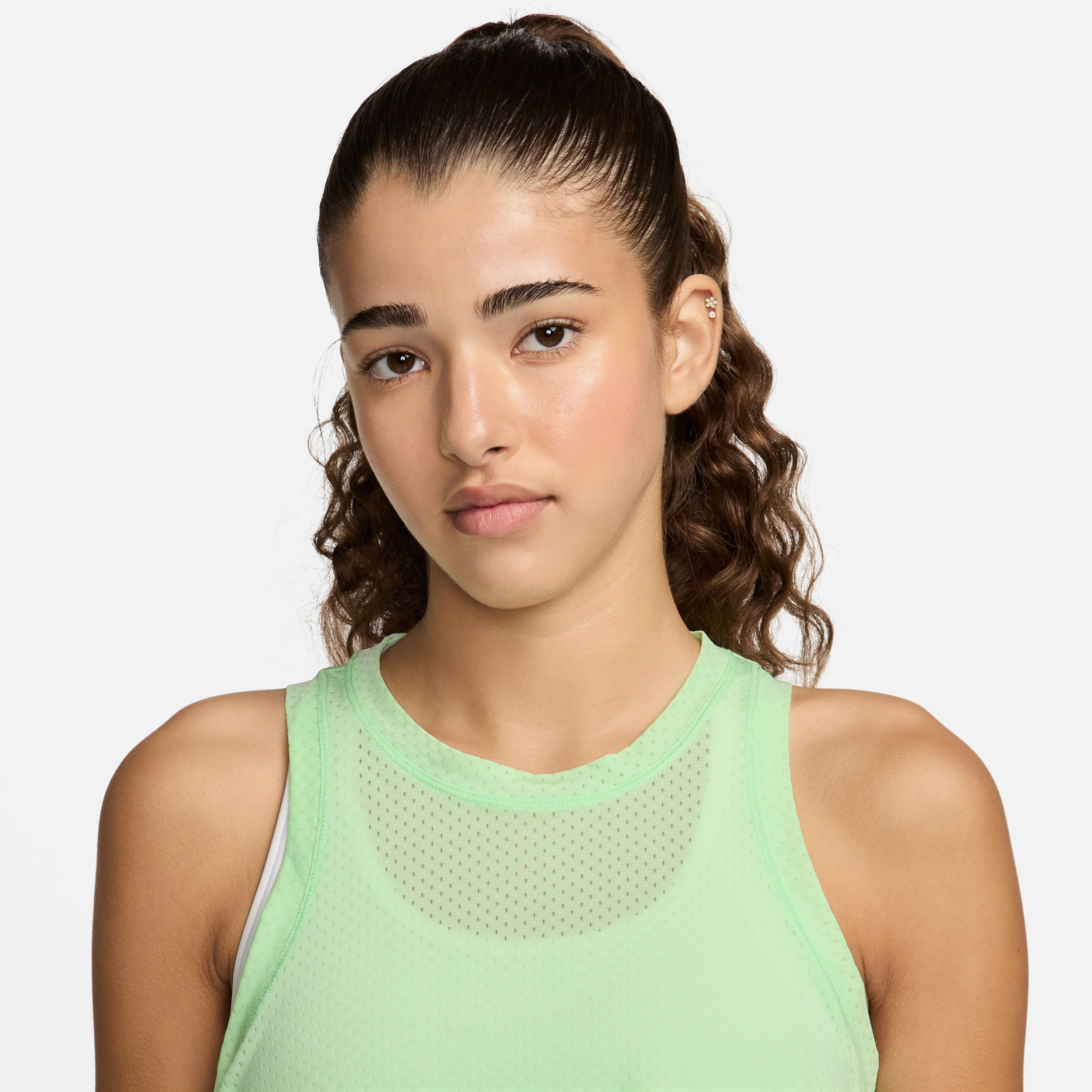 Nike Dri-Fit One Classic Breathable Kadın Yeşil Kolsuz T-Shirt