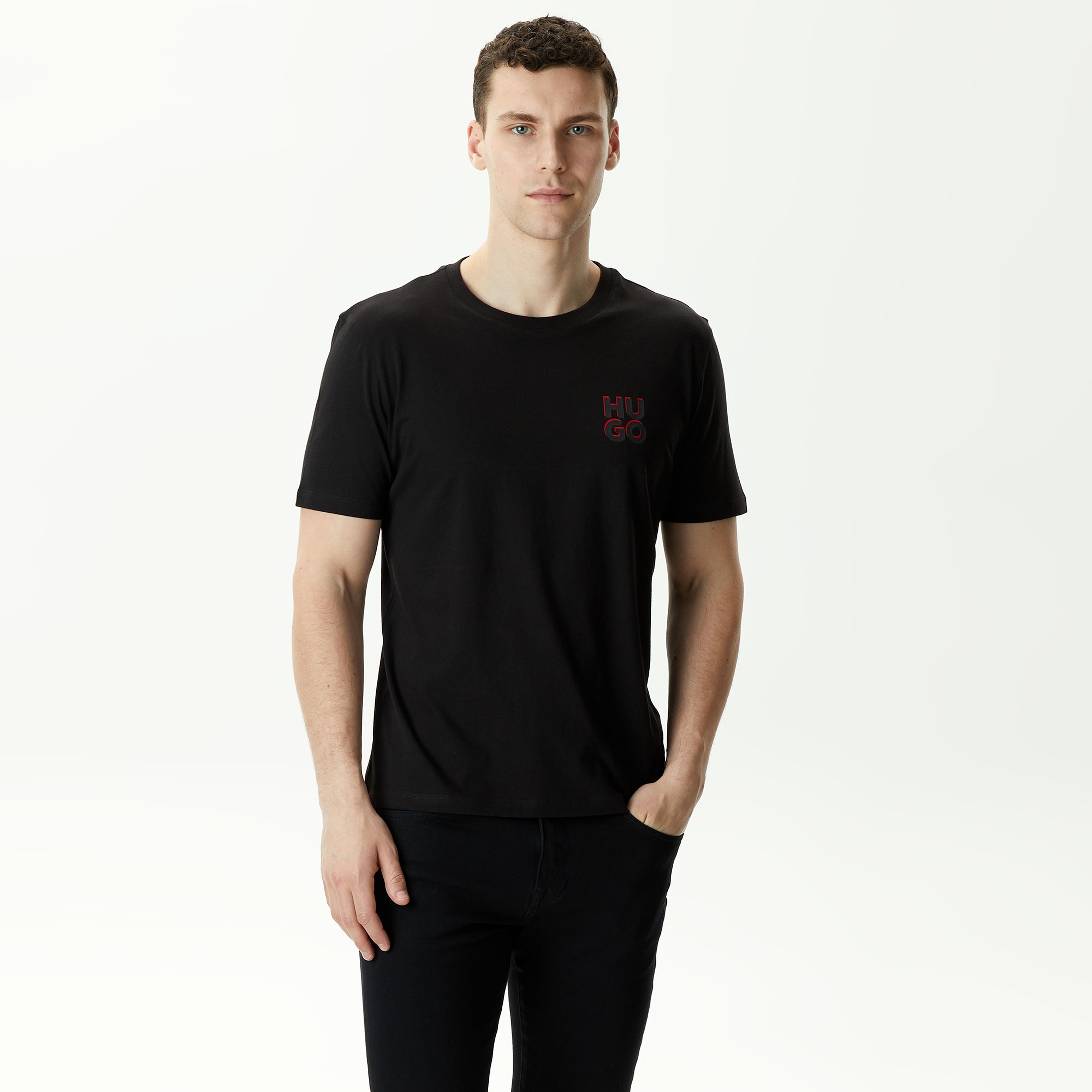 Hugo Hugo-Dimento Erkek Siyah T-Shirt
