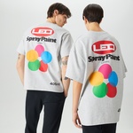 Leo Spray Paint Unisex Gri T-Shirt
