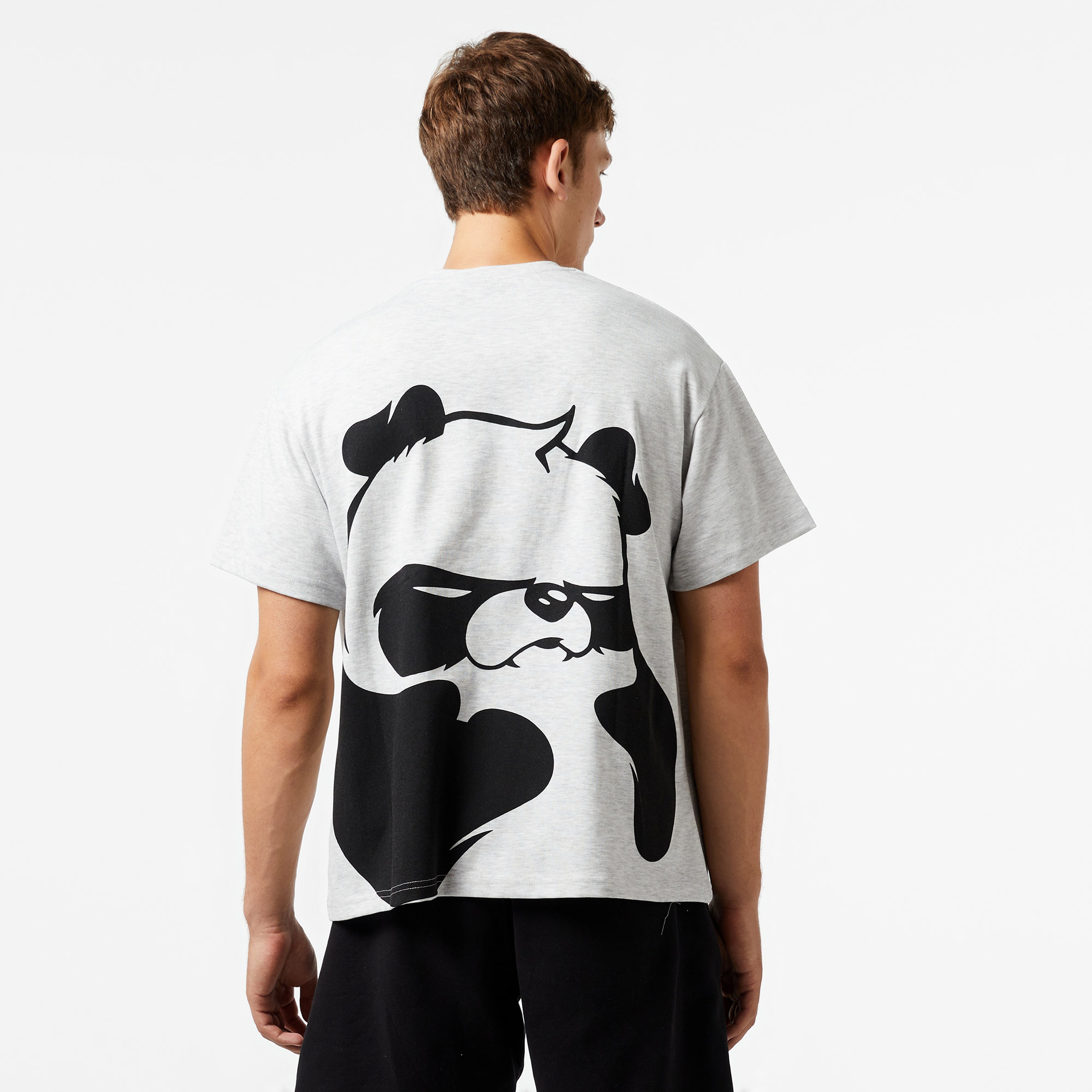 Leo Panda Unisex Gri T-Shirt