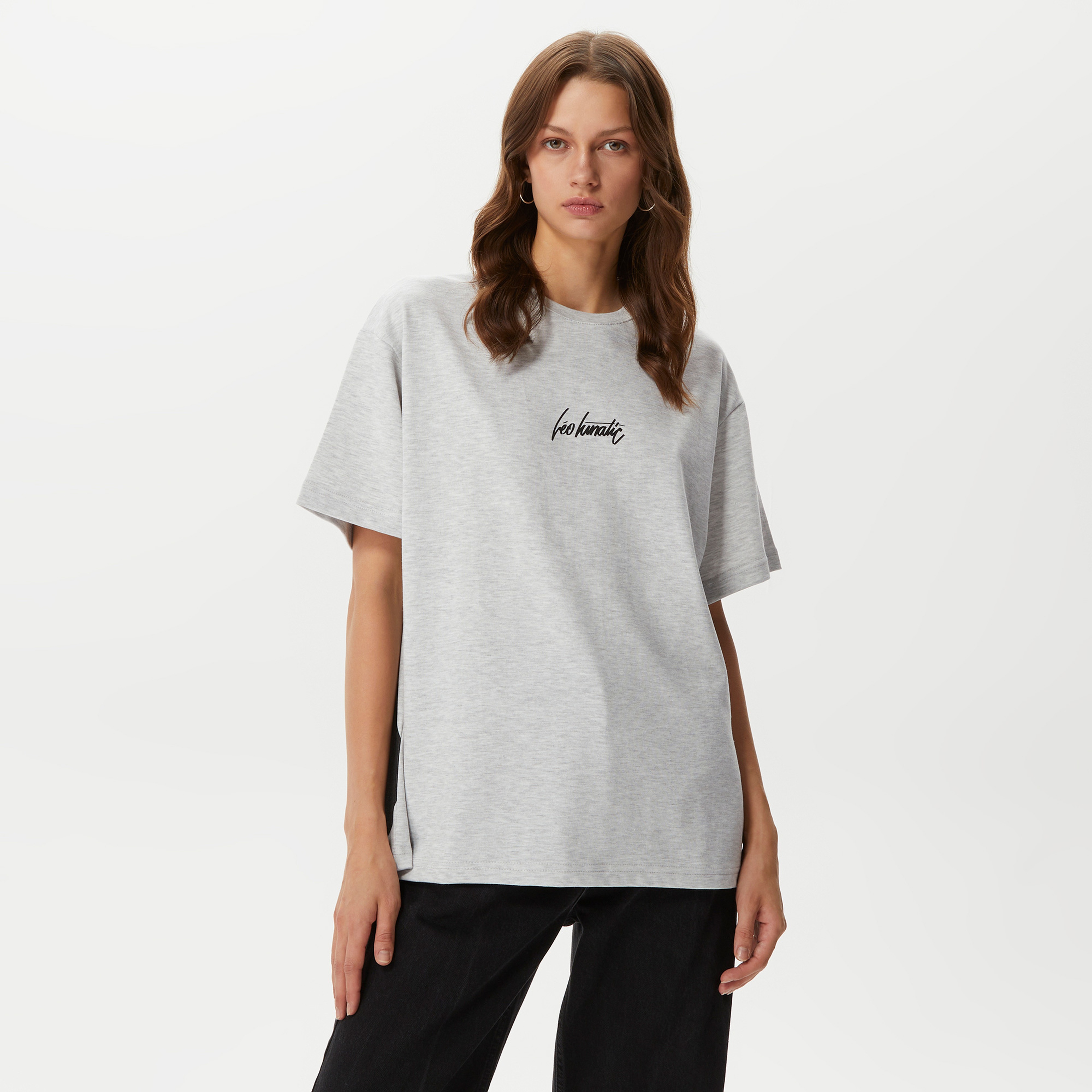 Leo Panda Unisex Gri T-Shirt