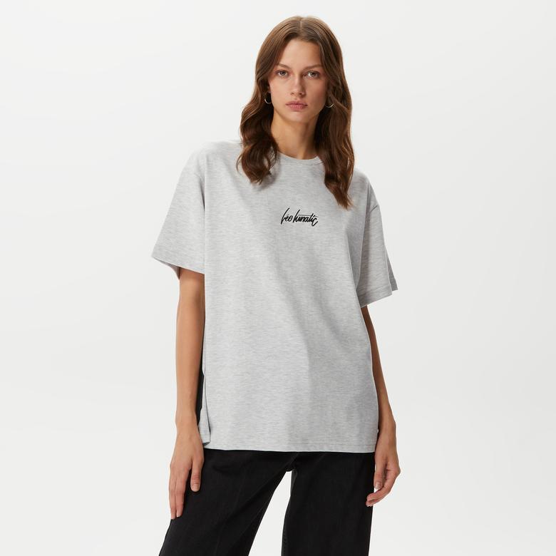 Leo Panda Unisex Gri T-Shirt