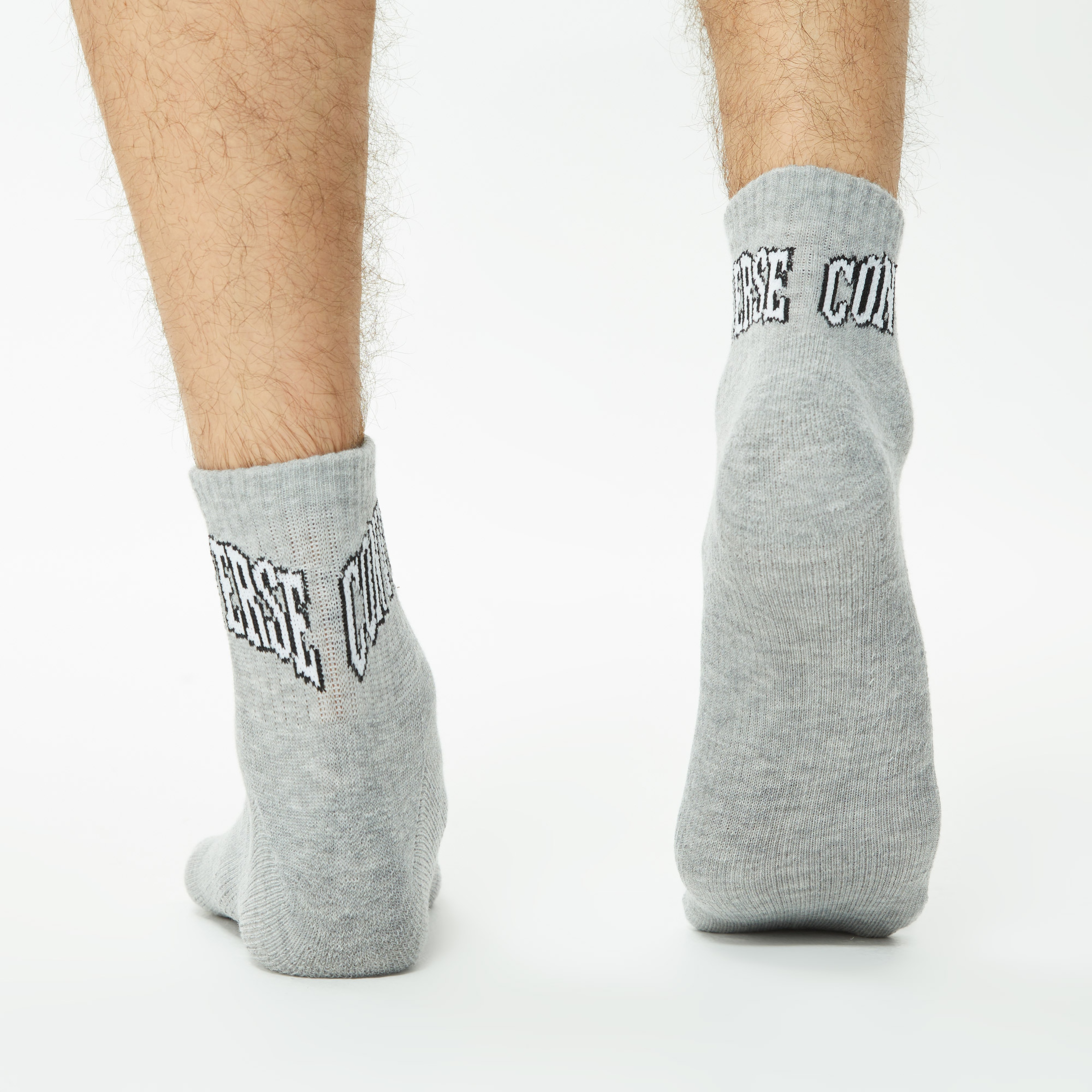 Converse Chuck Taylor Crew 3'lü Erkek Gri/Siyah/Beyaz Çorap