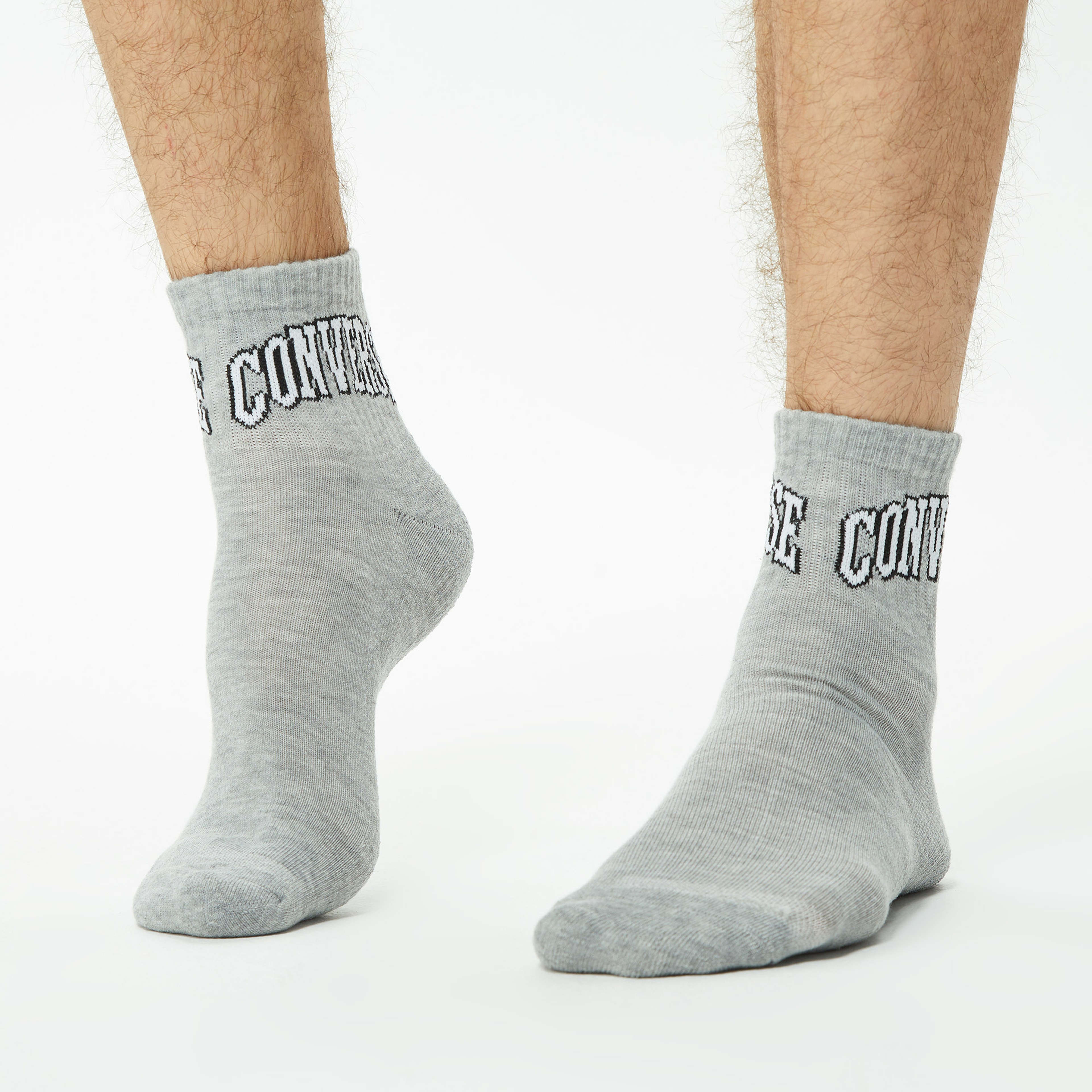 Converse Chuck Taylor Crew 3'lü Erkek Gri/Siyah/Beyaz Çorap