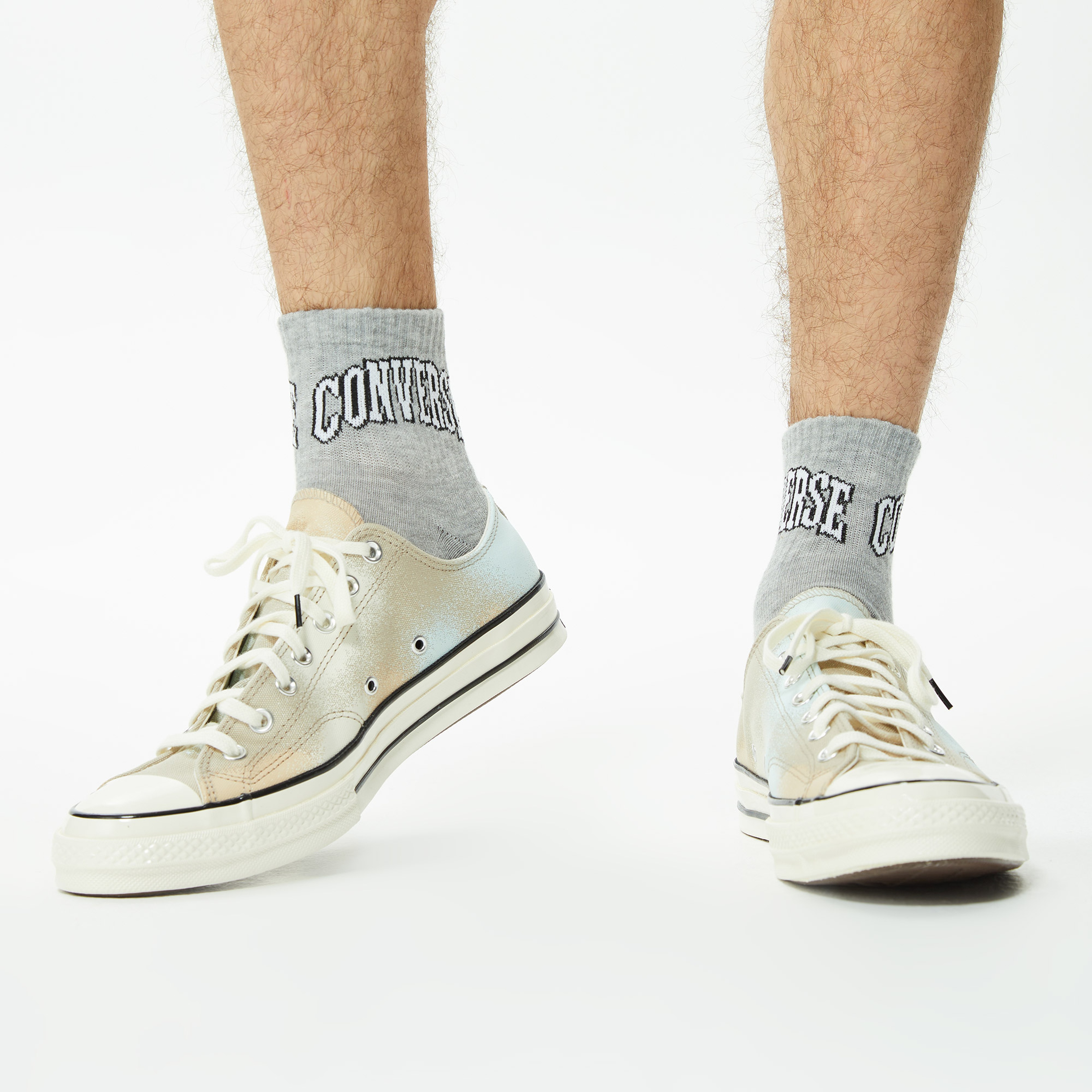 Converse Chuck Taylor Crew 3'lü Erkek Gri/Siyah/Beyaz Çorap