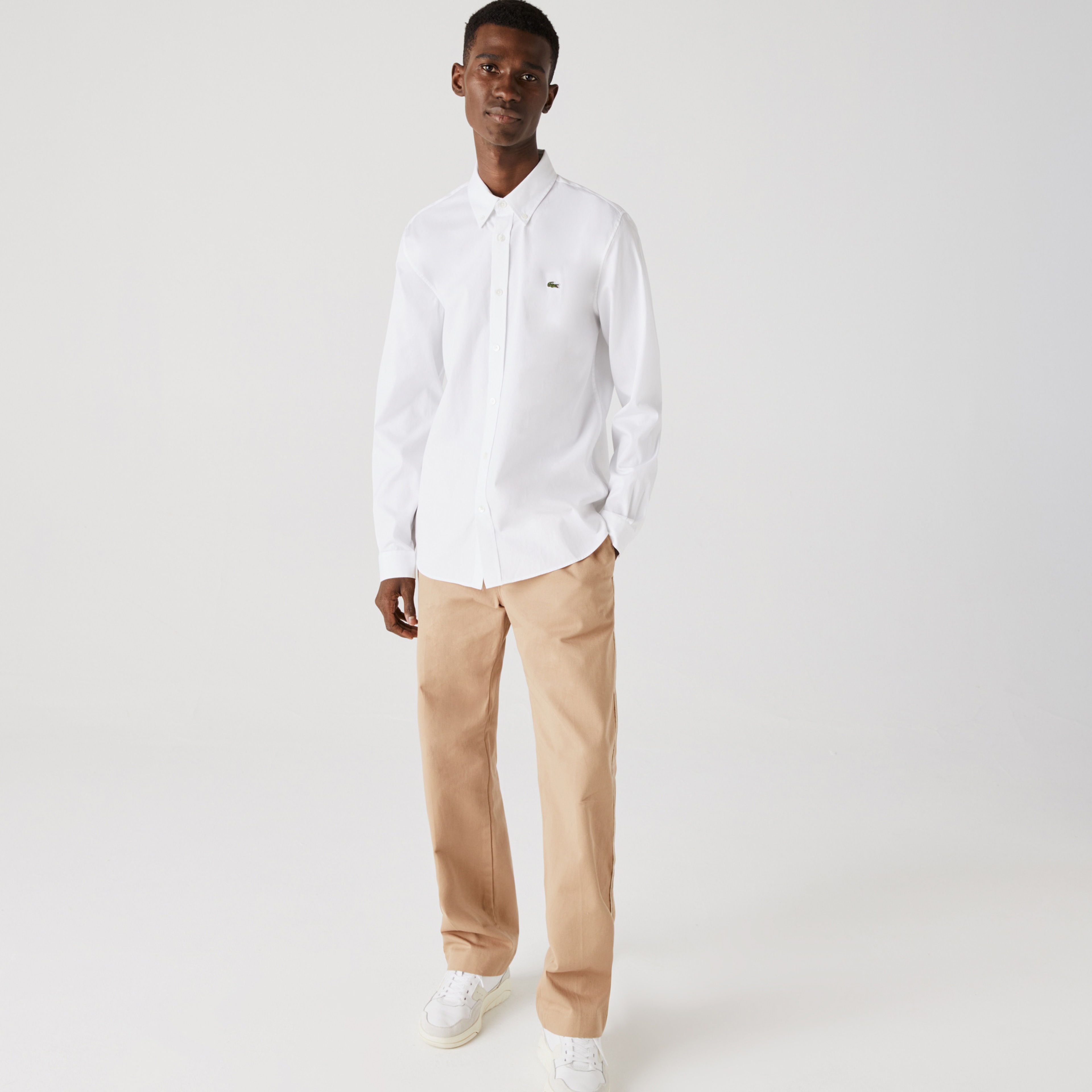 Lacoste Regular Fit Erkek Beyaz Gömlek
