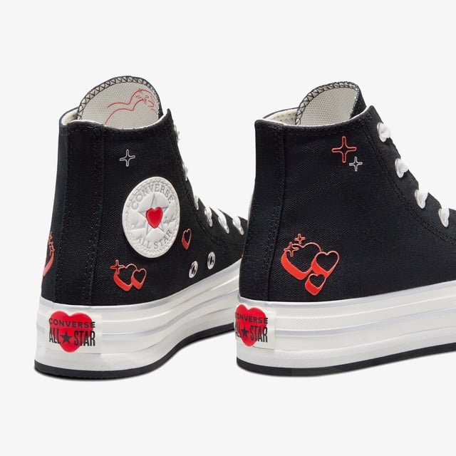 Converse Chuck Taylor All Star EVA Lift Platform Y2K Heart Çocuk Siyah Sneaker - Görsel 3