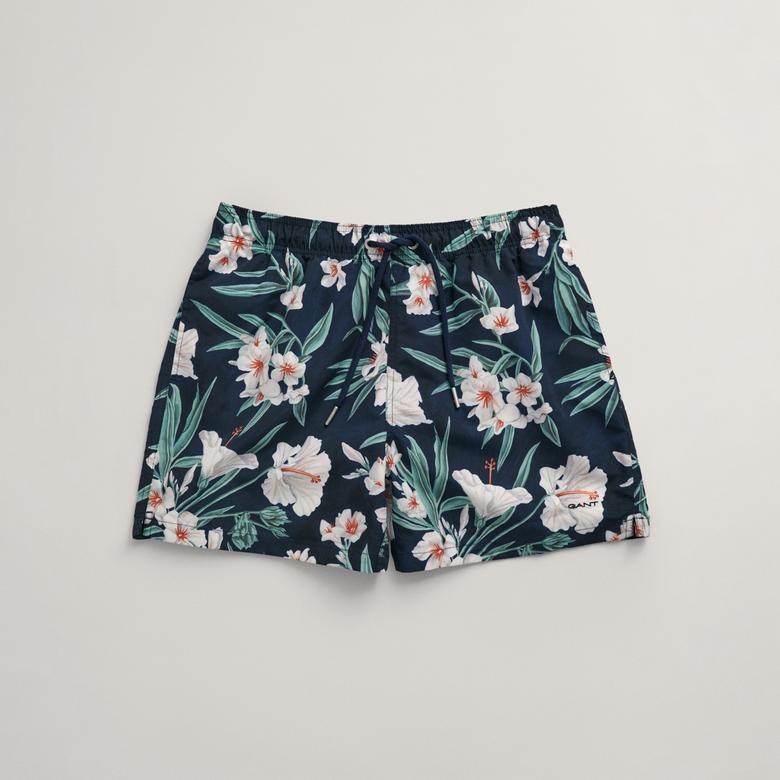 GANT Erkek Lacivert Regular Fit Desenli Mayo Şort