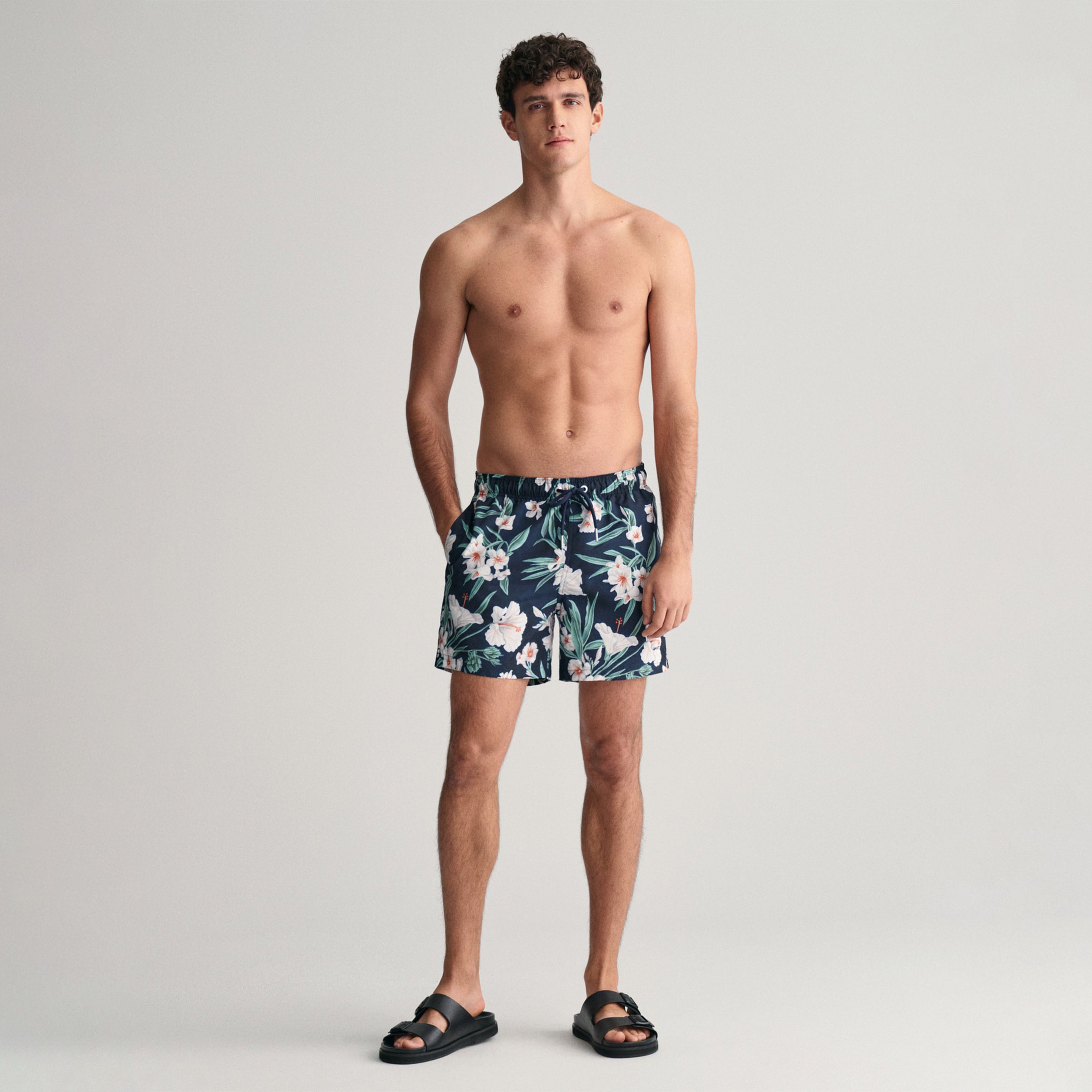 GANT Erkek Lacivert Regular Fit Desenli Mayo Şort