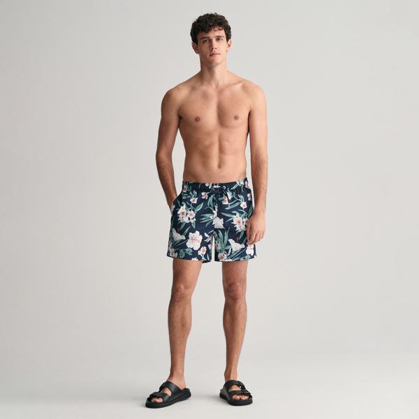 GANT Erkek Lacivert Regular Fit Desenli Mayo Şort