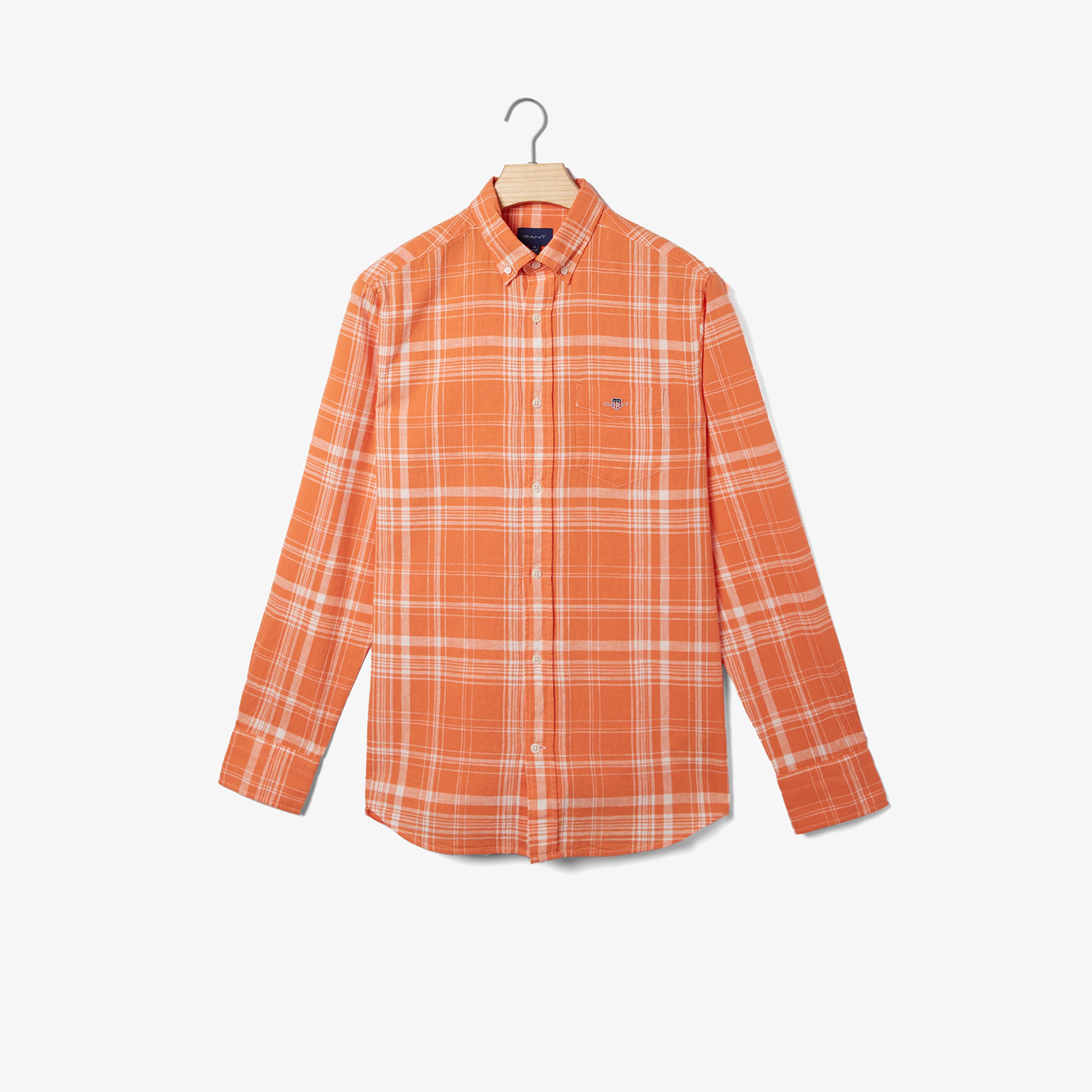 GANT Erkek Turuncu Regular Fit Kareli Gömlek