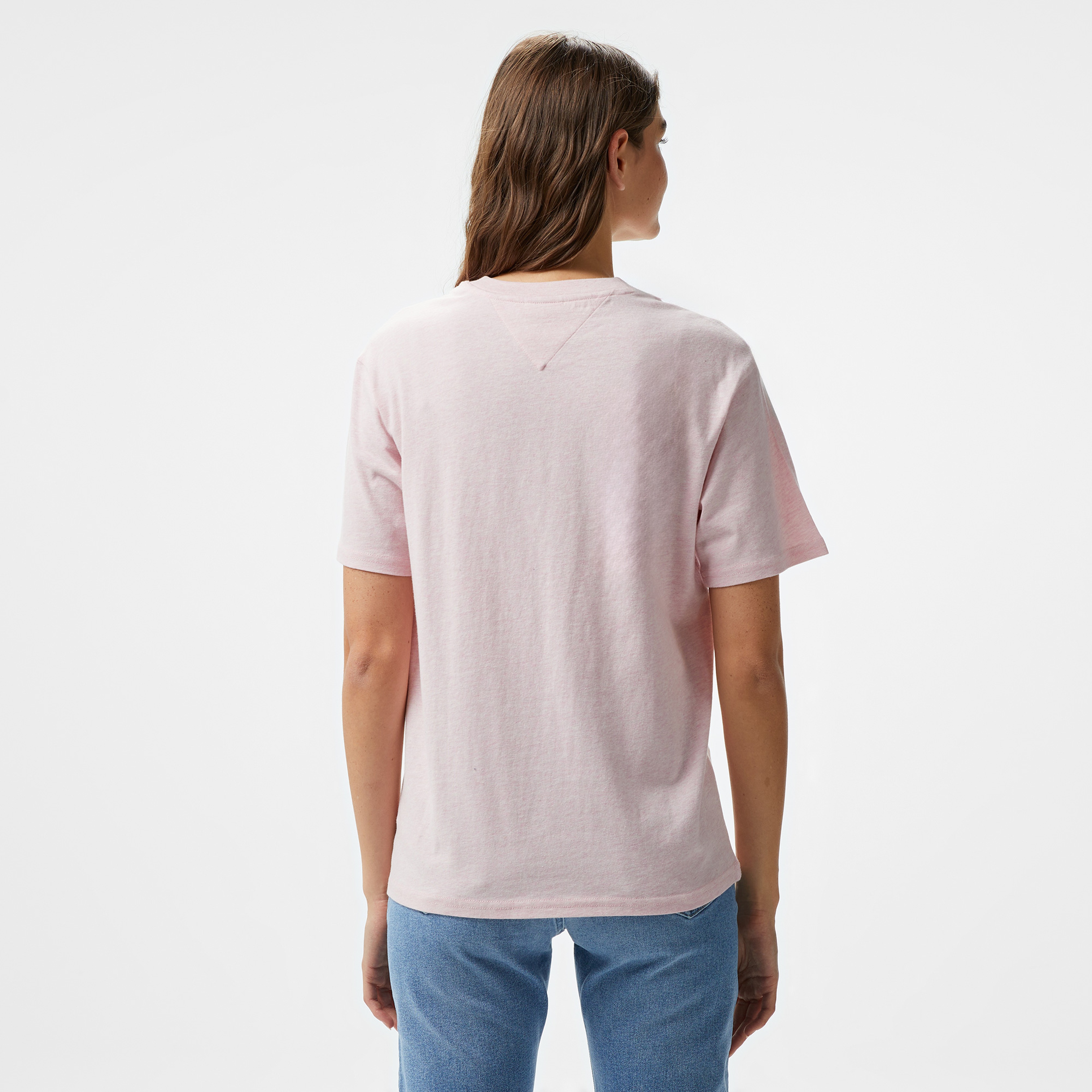 Tommy Hilfiger Jeans Melange Flag Kadın Pembe T-Shirt