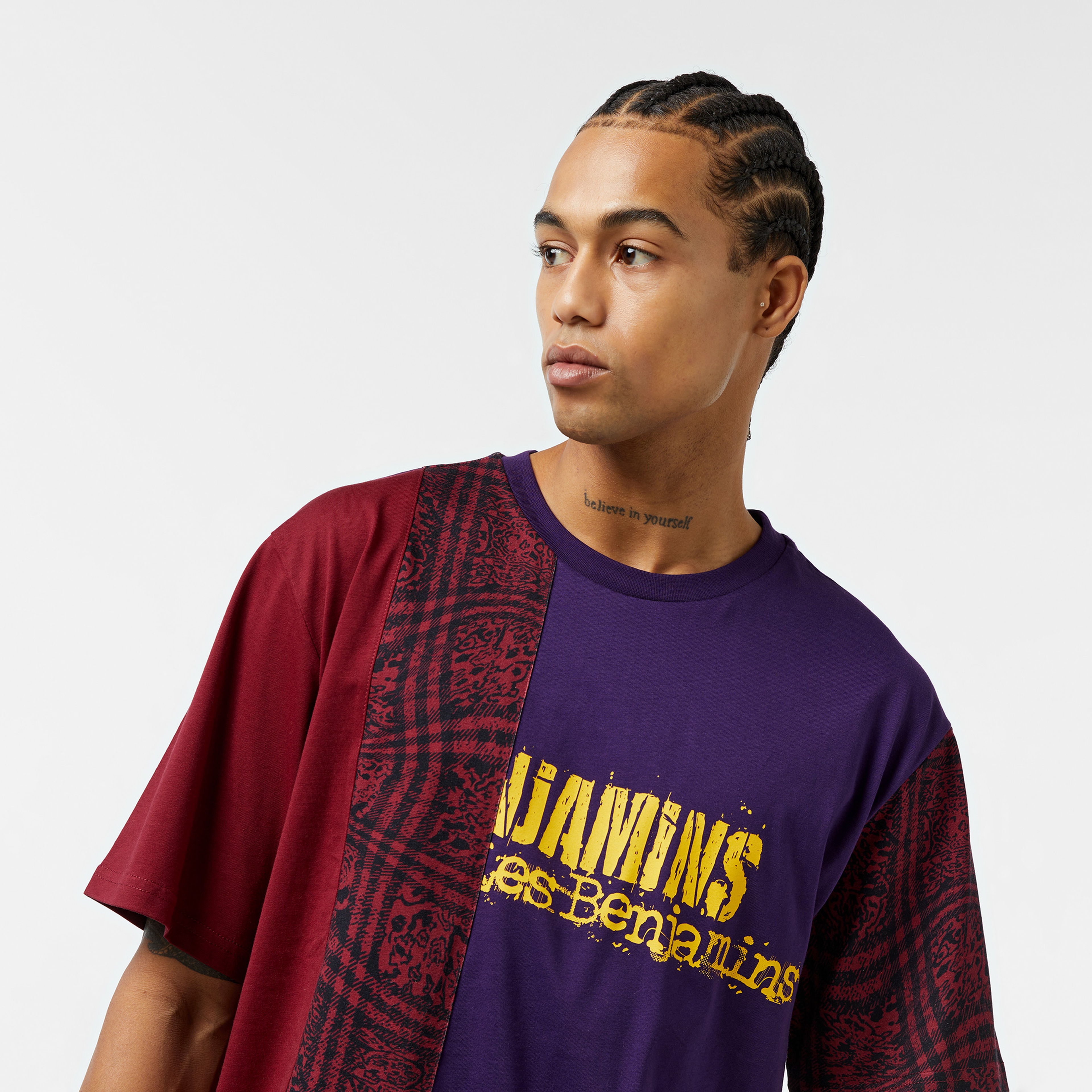 Les Benjamins 020 Erkek Mor T-Shirt