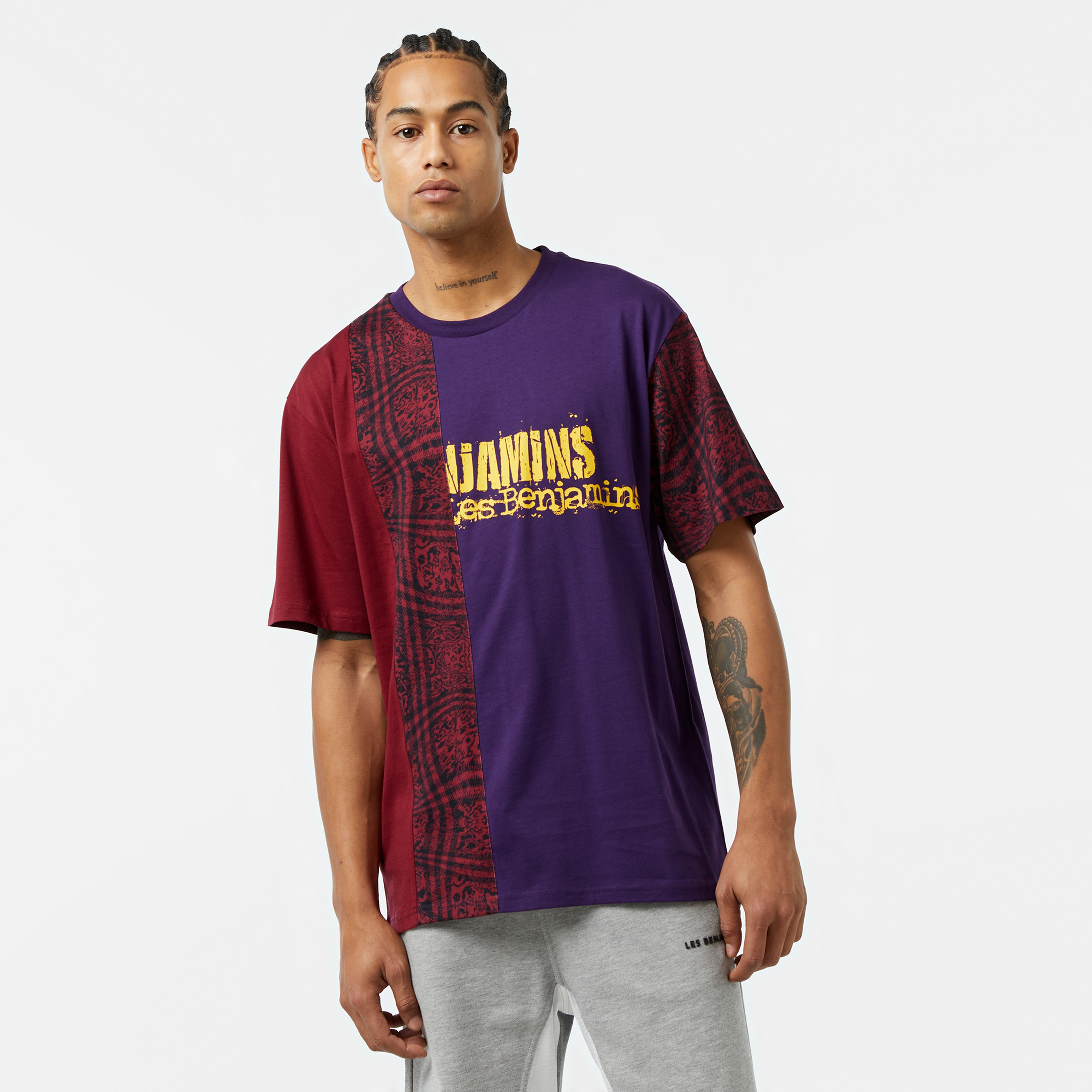 Les Benjamins 020 Erkek Mor T-Shirt