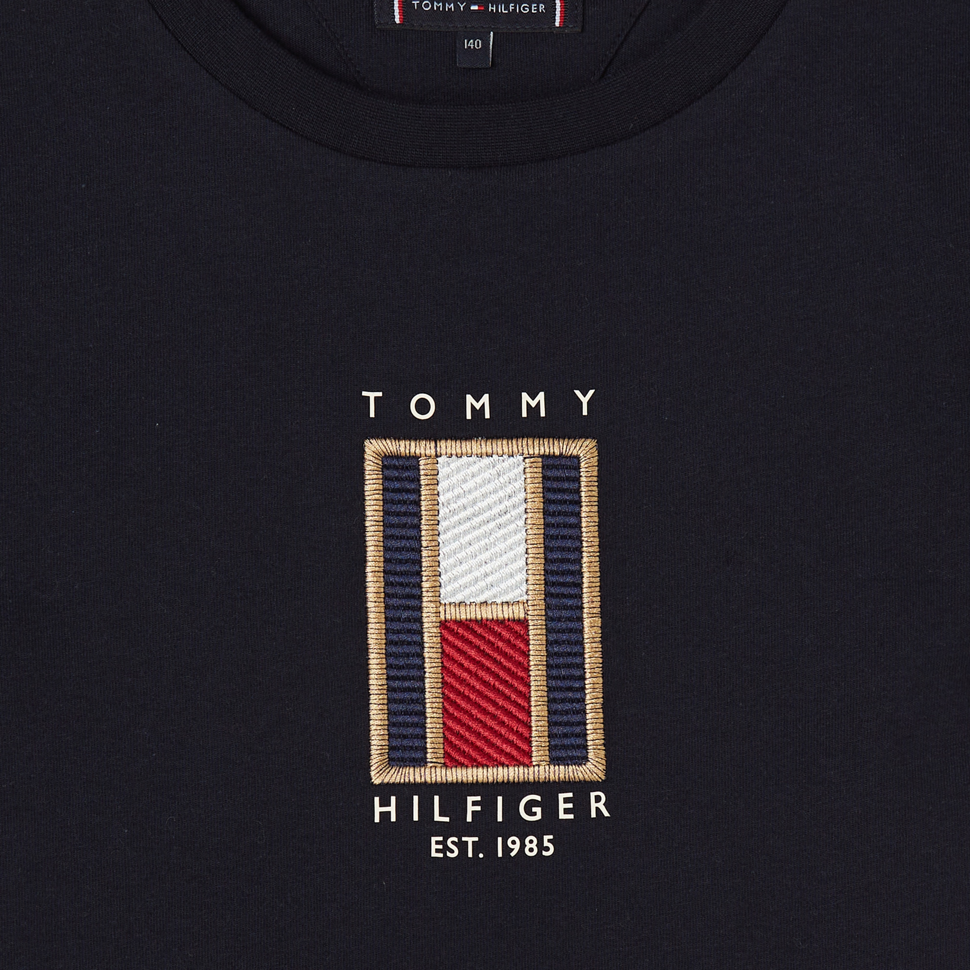 Tommy Hilfiger Flag Embroıdered Çocuk Mavi T-Shirt