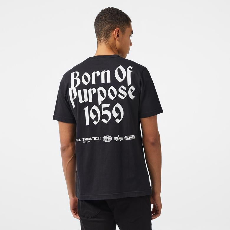 Alpha Industries Born Of Purpose Unisex Siyah T-Shirt