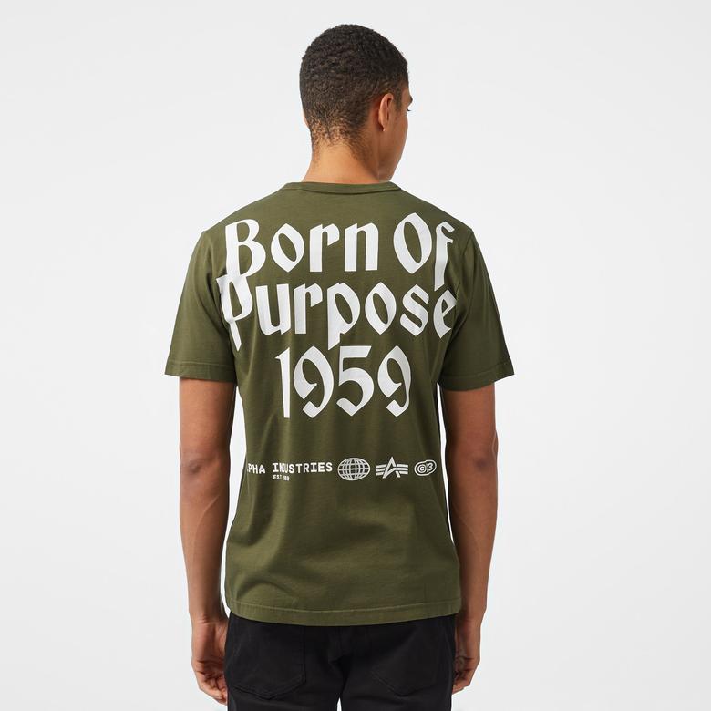 Alpha Industries Born Of Purpose Unisex Yeşil T-Shirt
