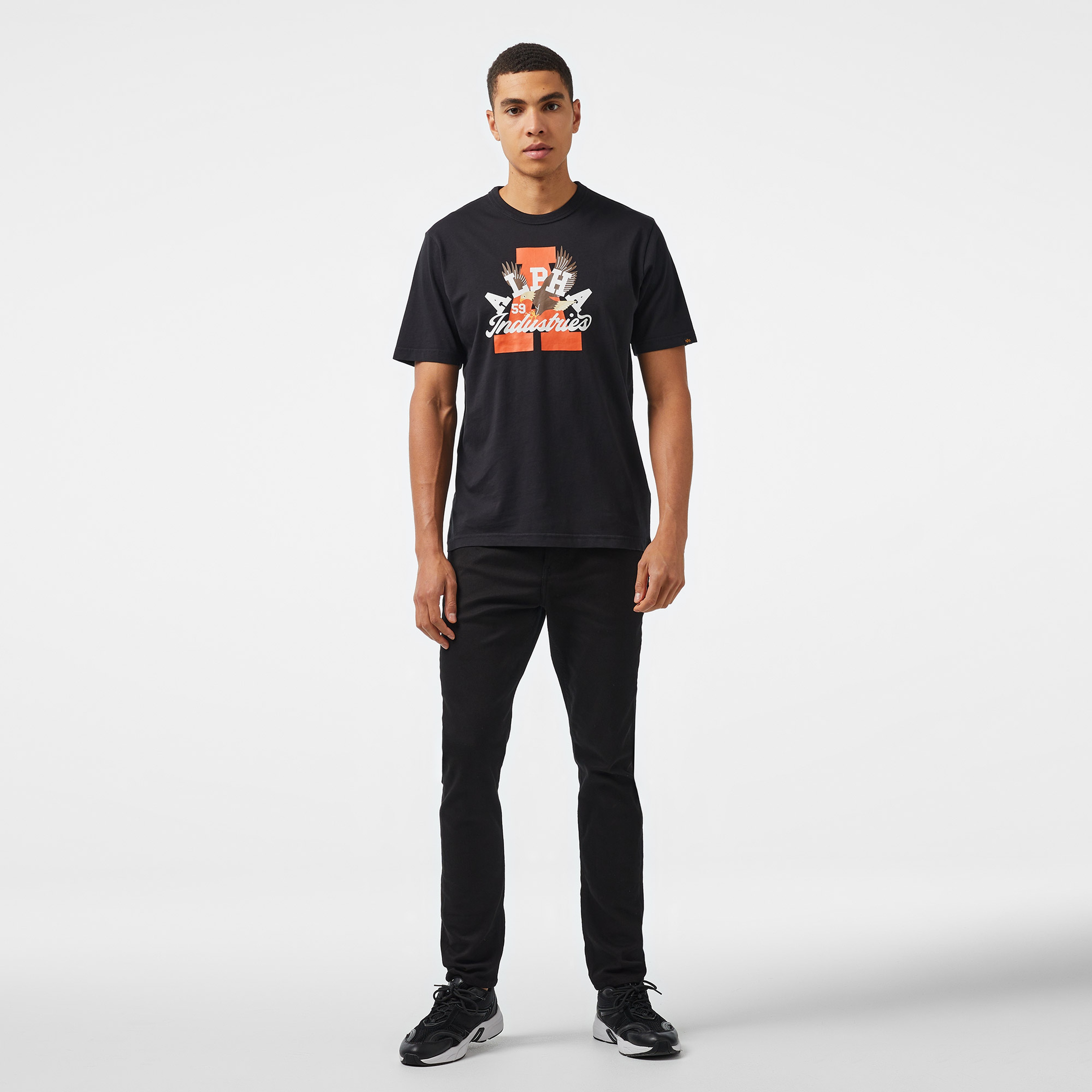 Alpha Industries Alpha Eagle Unisex Siyah T-Shirt