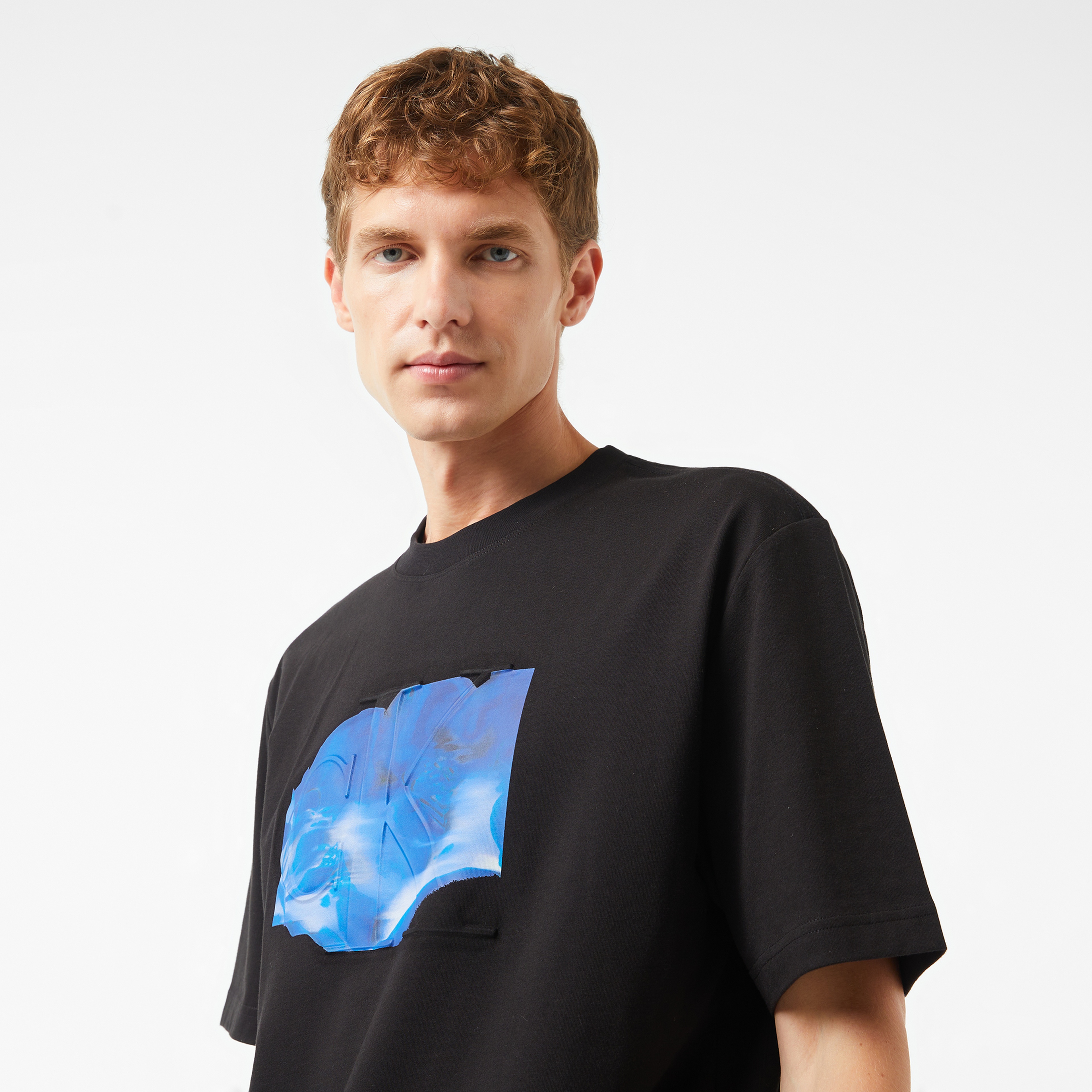 Calvin Klein Jeans Embossed Euphoric Floral Erkek Siyah T-Shirt