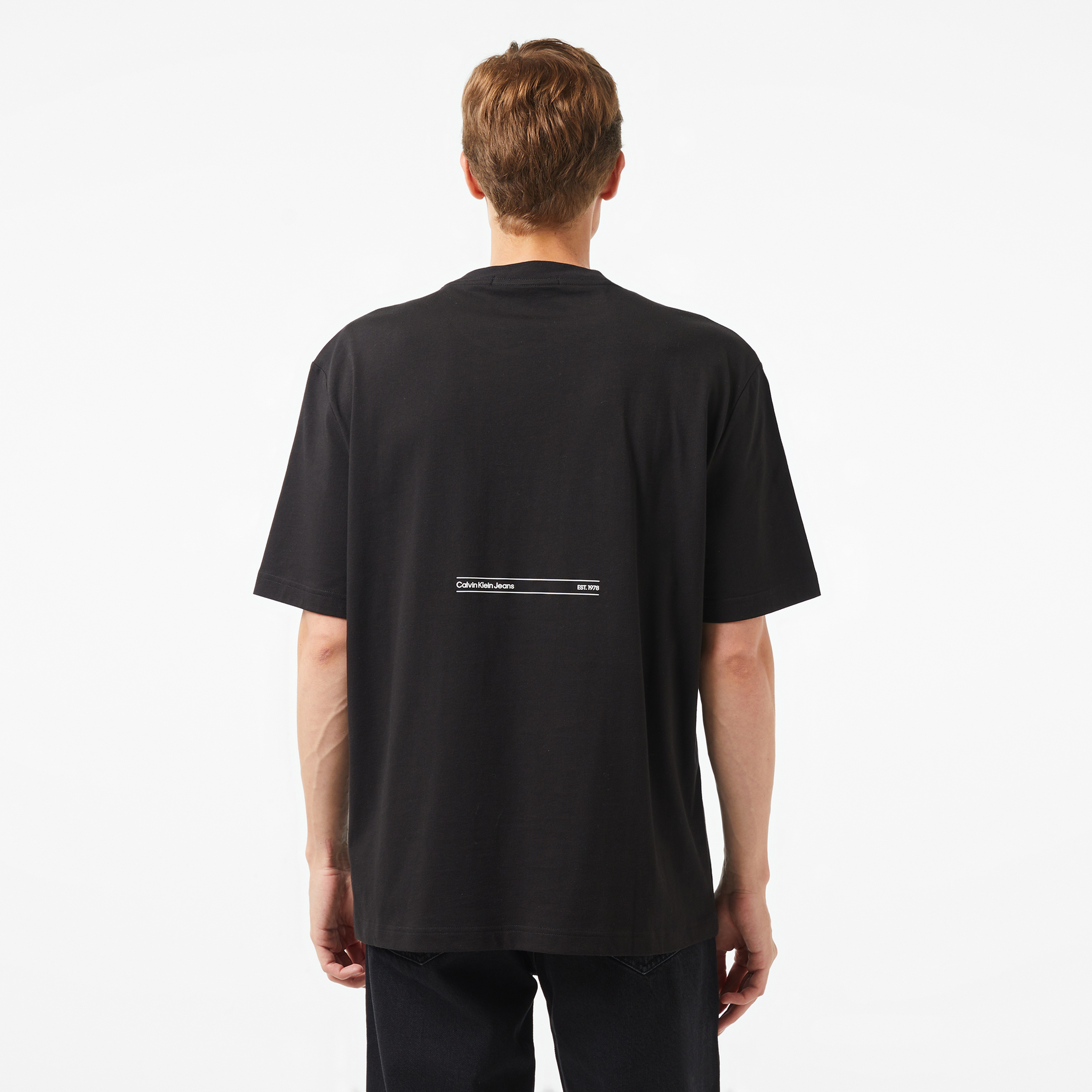 Calvin Klein Jeans Embossed Euphoric Floral Erkek Siyah T-Shirt