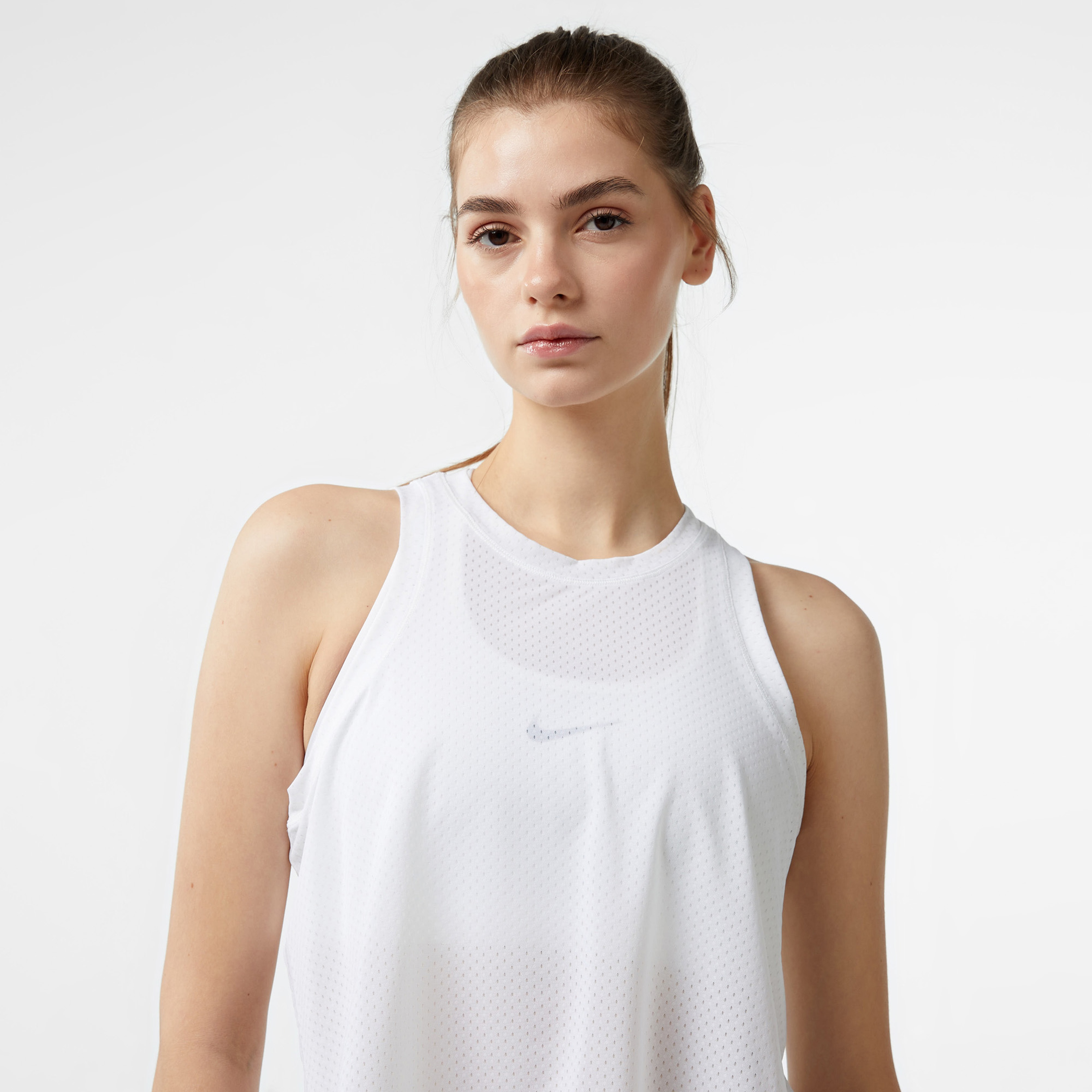 Nike Dri-Fit One Classic Breathable Kadın Beyaz Kolsuz T-Shirt