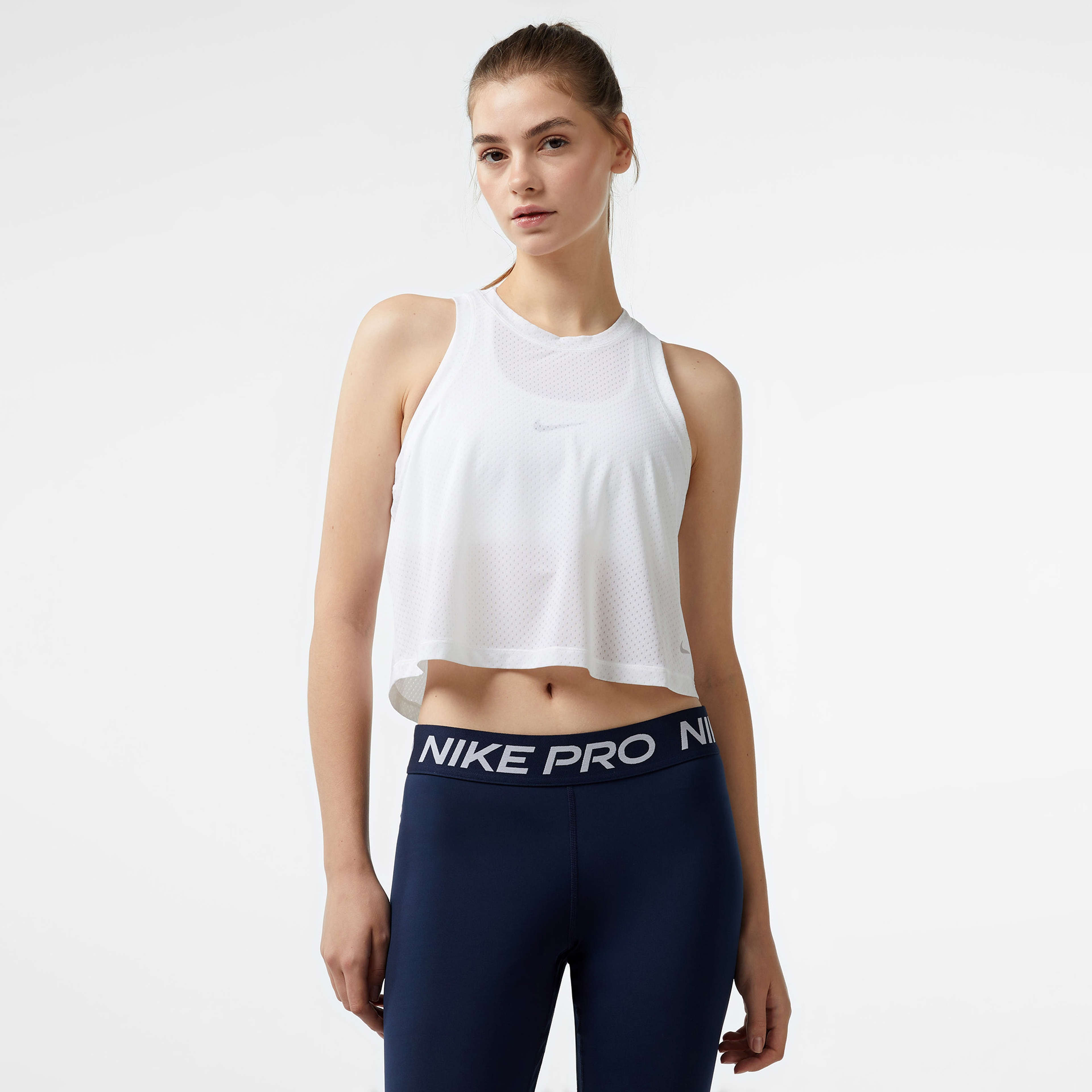 Nike Dri-Fit One Classic Breathable Kadın Beyaz Kolsuz T-Shirt
