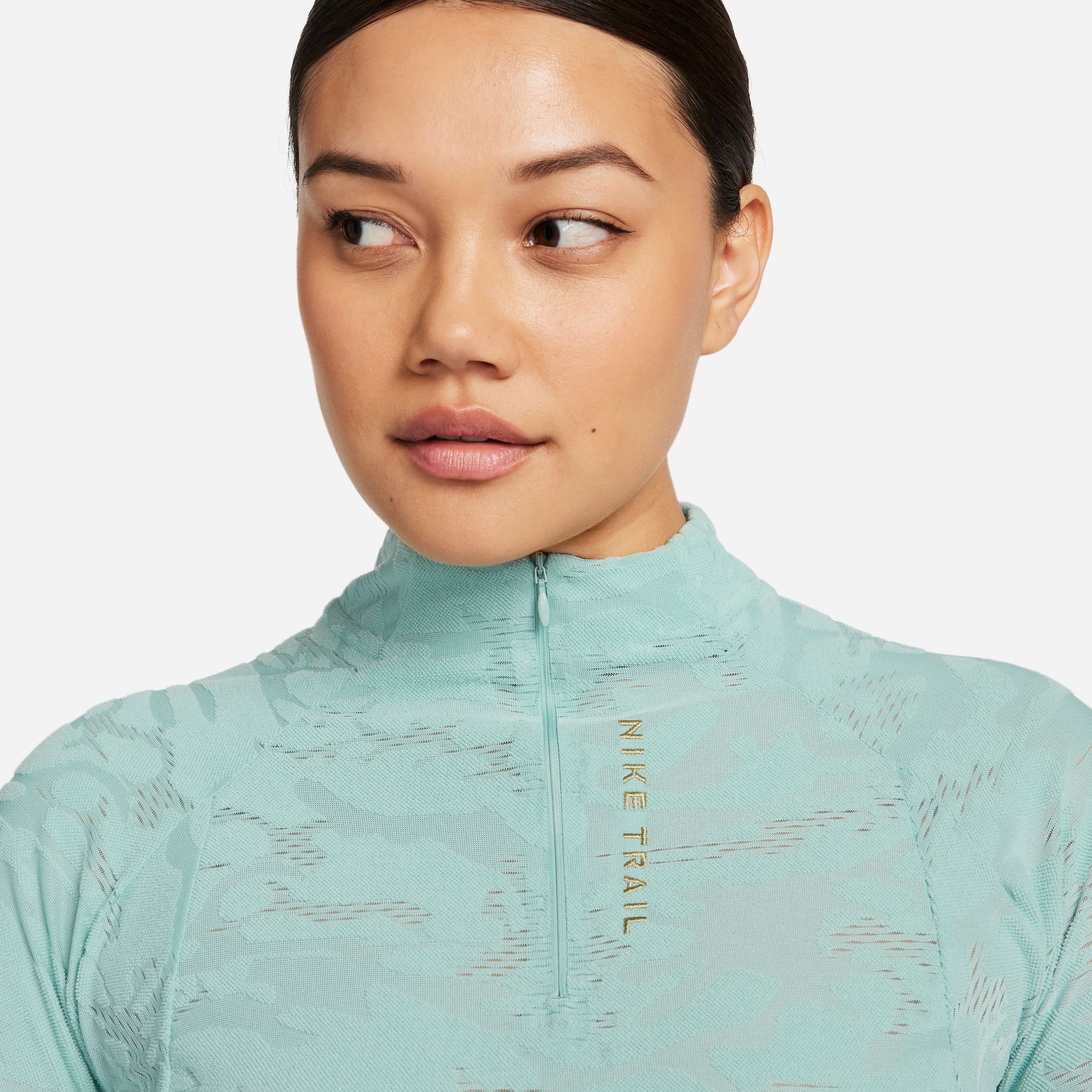 Nike Trail Dri-FIT Midlayer Kadın Yeşil Uzun Kollu T-Shirt