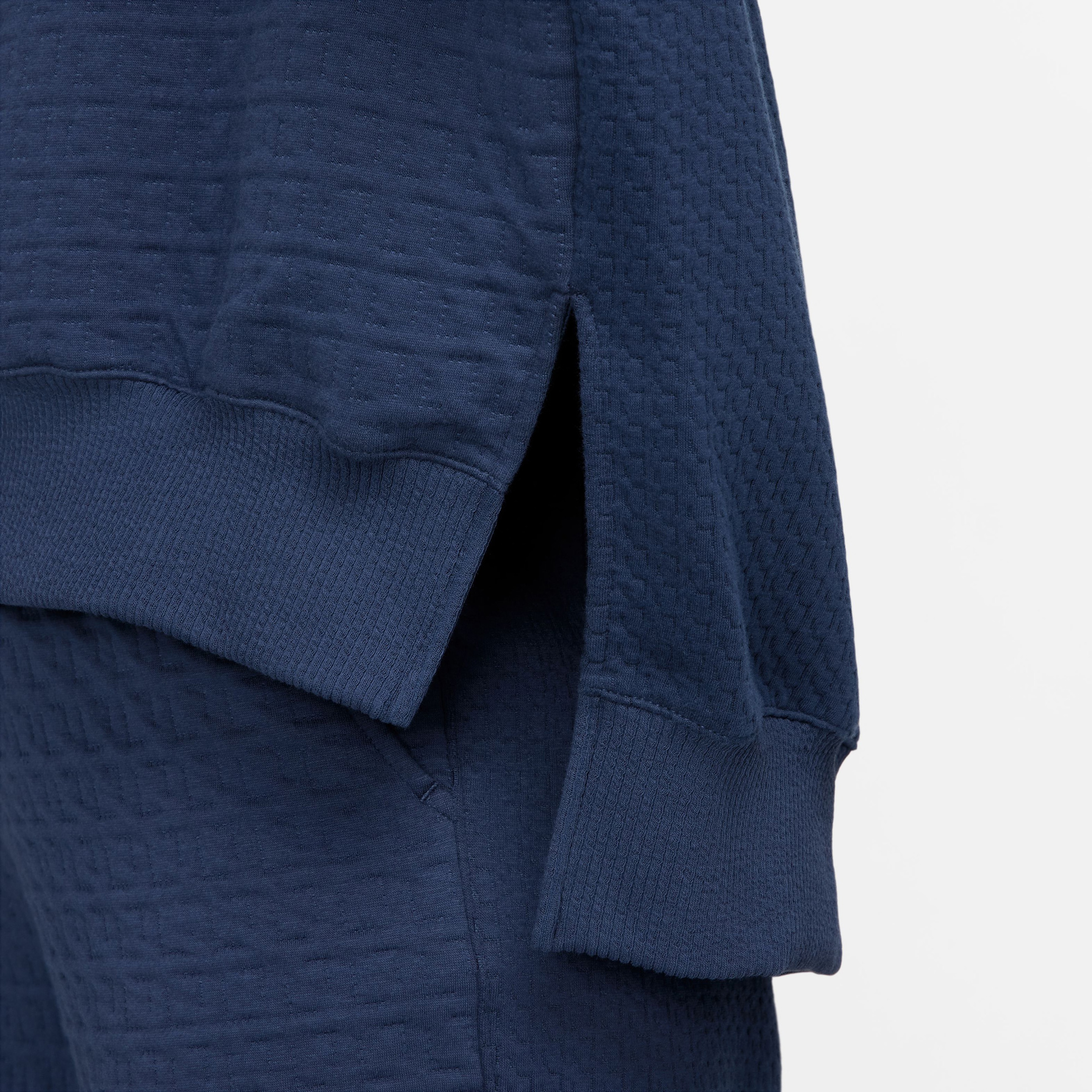 Nike Yoga Therma-FIT Fleece Kadın Lacivert Uzun Kollu T-Shirt