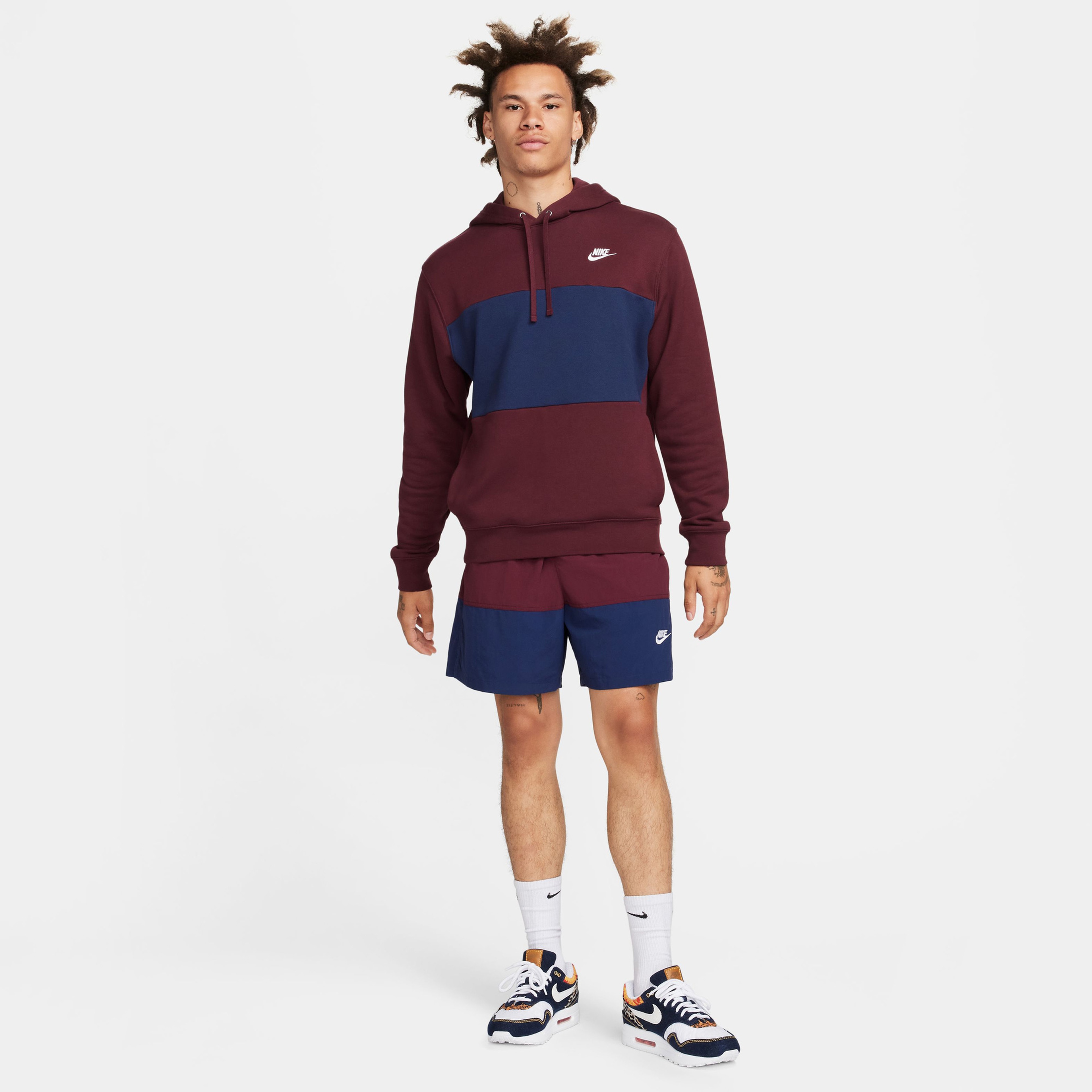 Nike Club Fleece+ Hoodie Erkek Bordo Sweatshirt