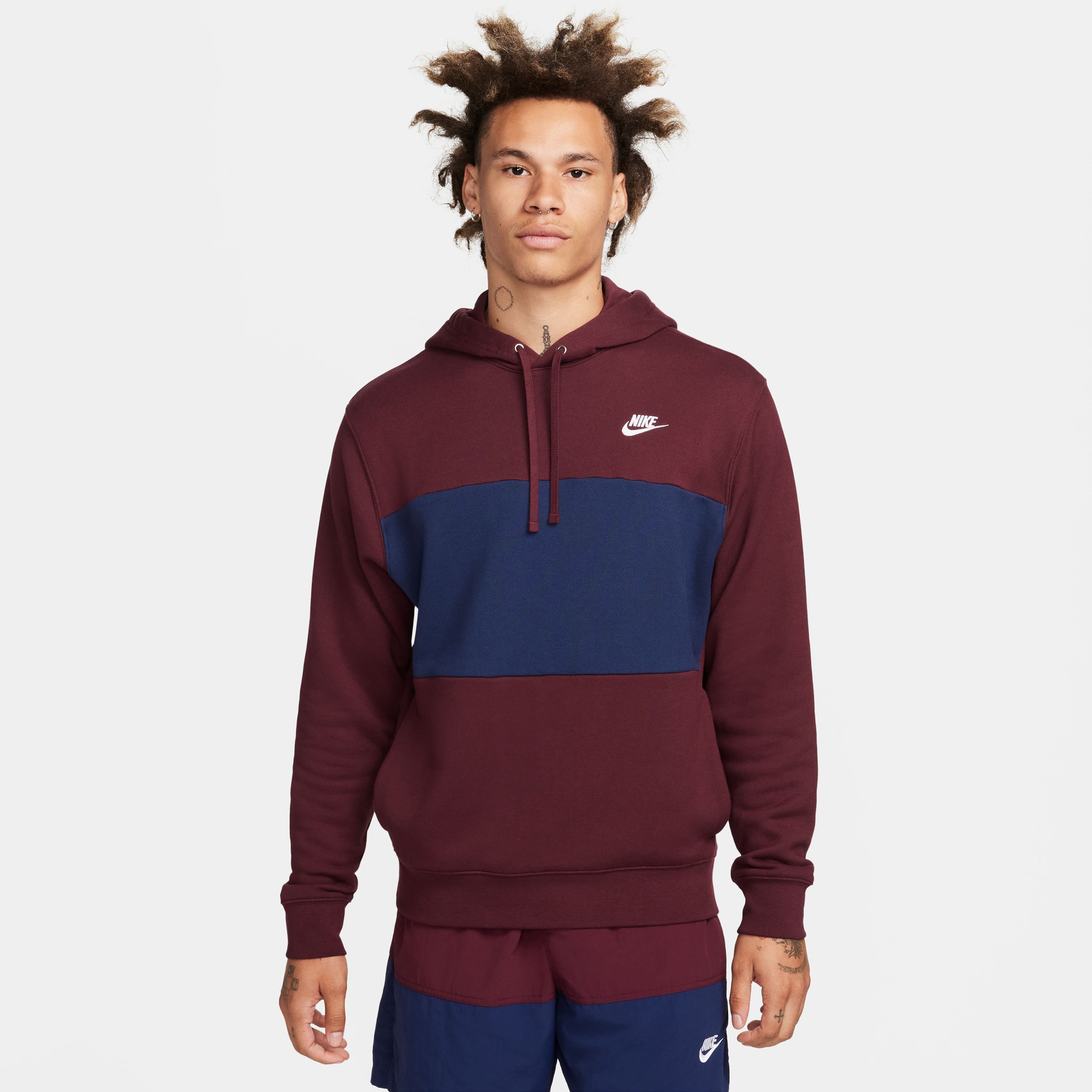 Nike Club Fleece+ Hoodie Erkek Bordo Sweatshirt