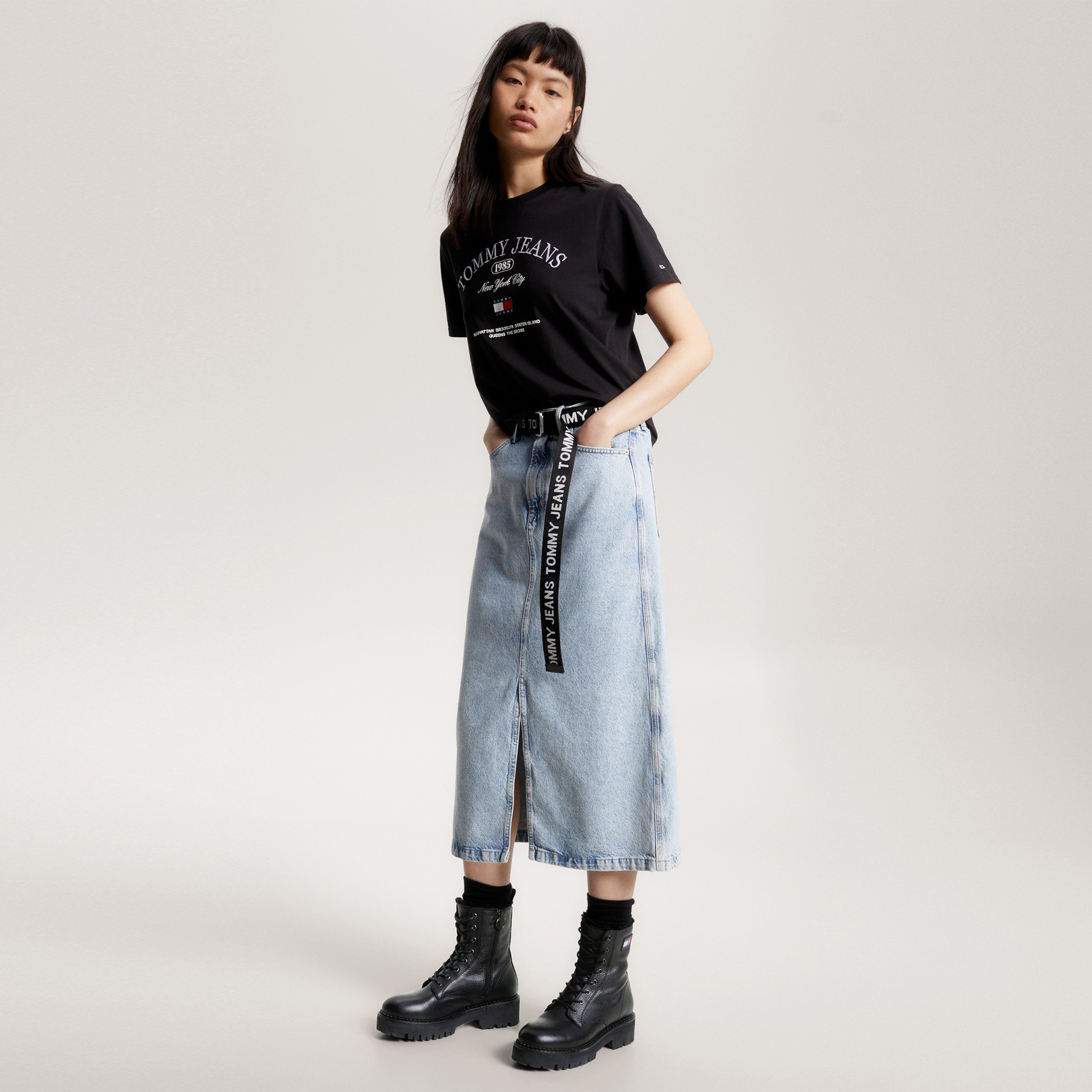 Tommy Hilfiger Tjw Urban Boot Tumbled Ltr Wl Kadın Siyah Bot