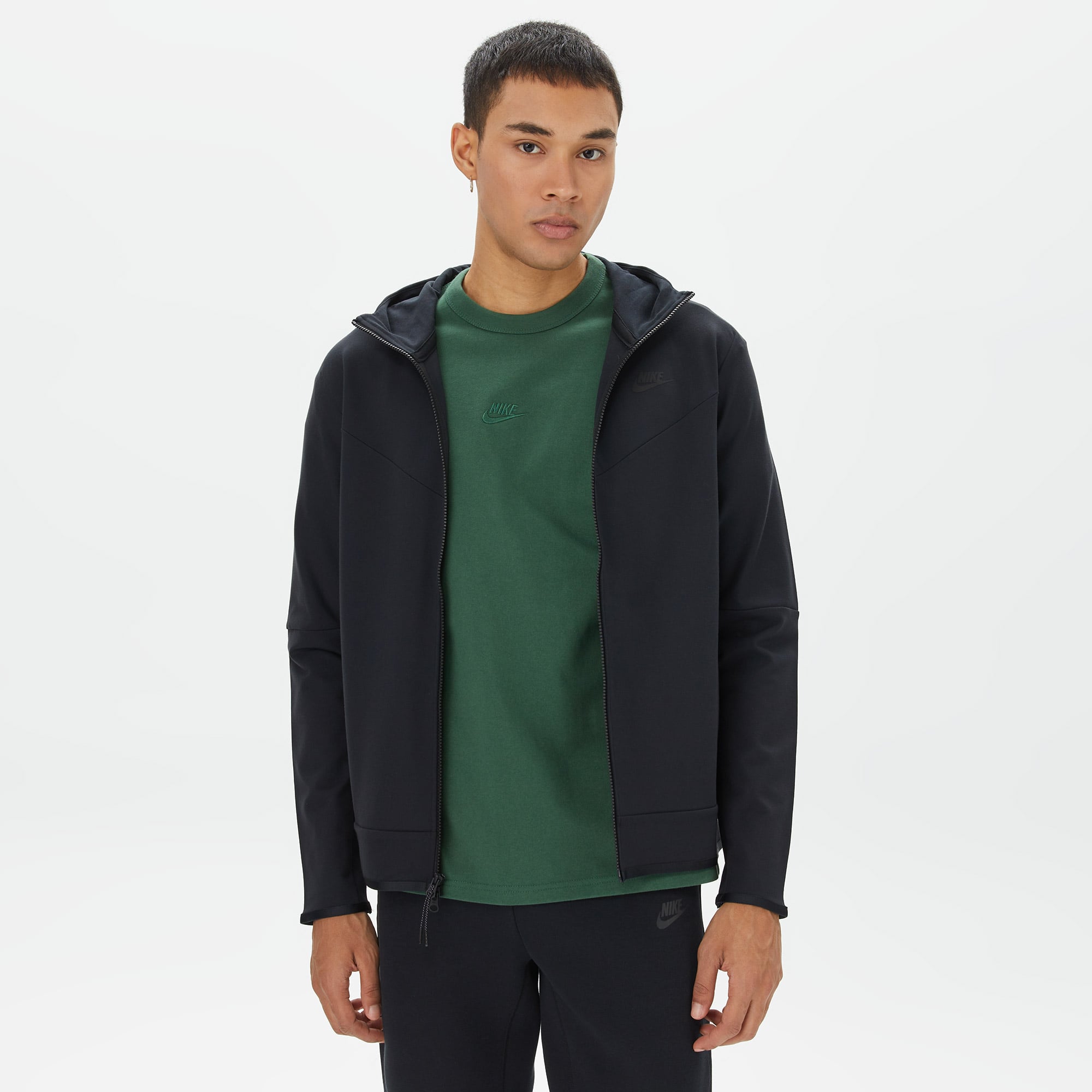 Nike Tech Full Zip Lightweight Erkek Siyah Sweatshirt