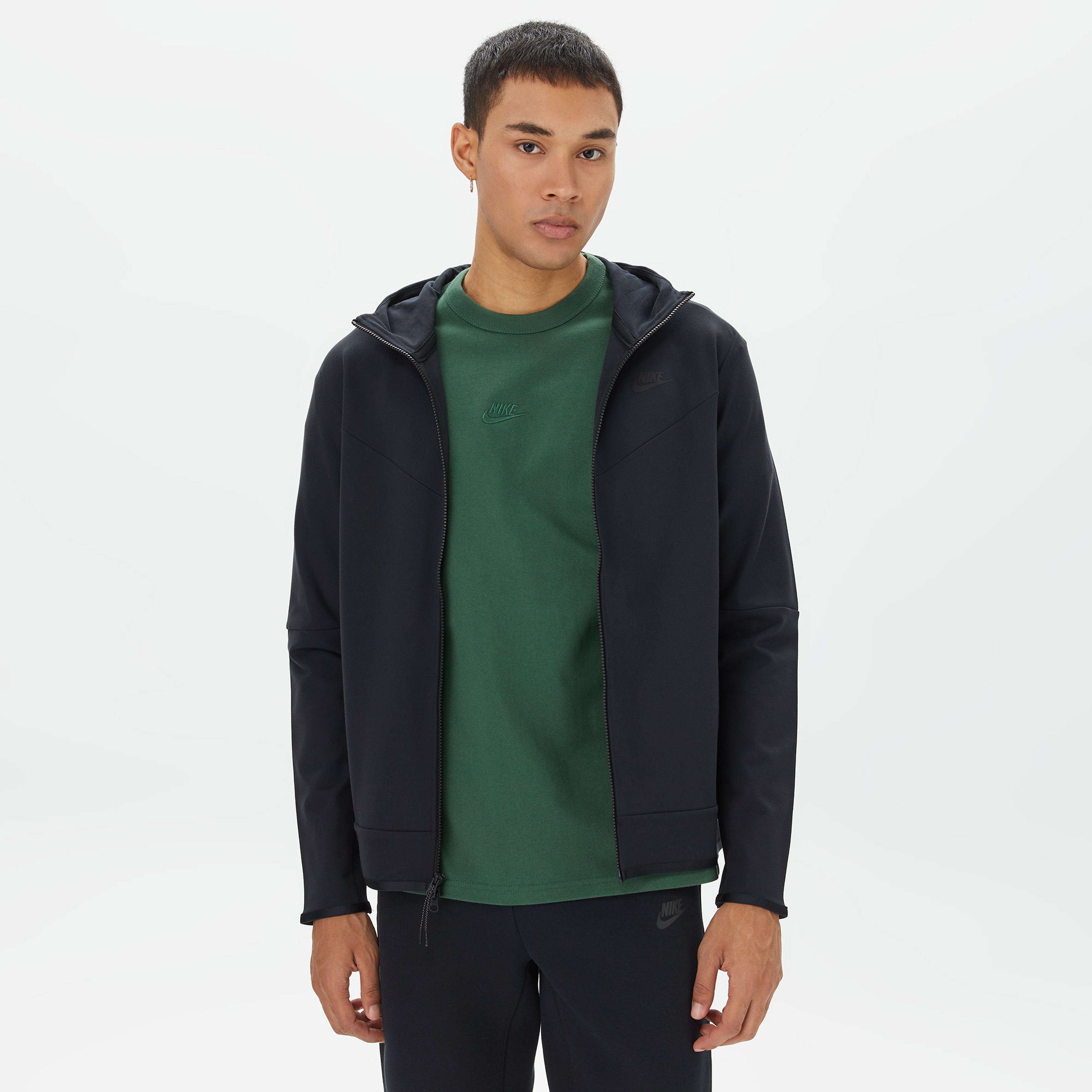 Nike Tech Full Zip Lightweight Erkek Siyah Sweatshirt