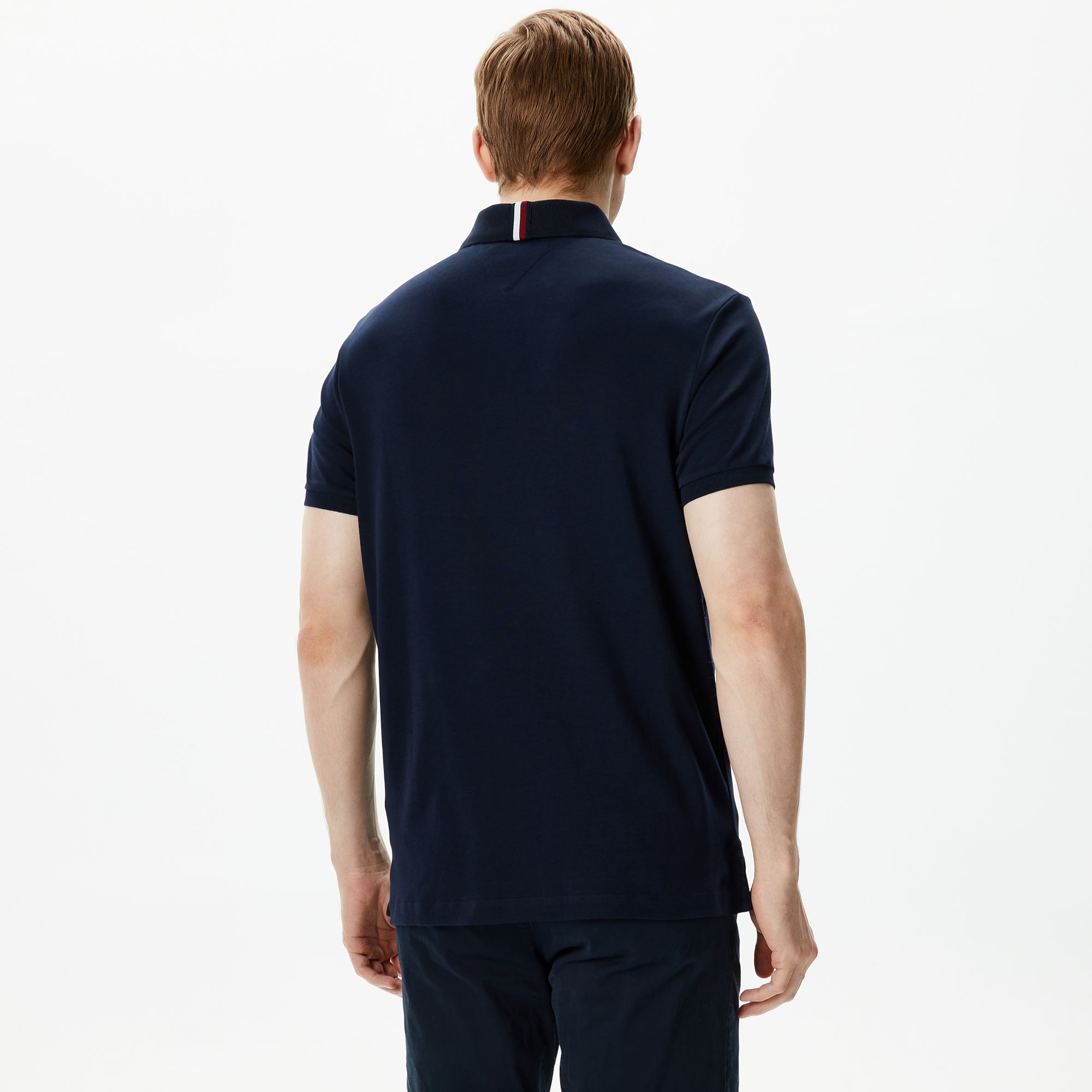Tommy Hilfiger Monogram Embroidery Interlock Erkek Lacivert Polo