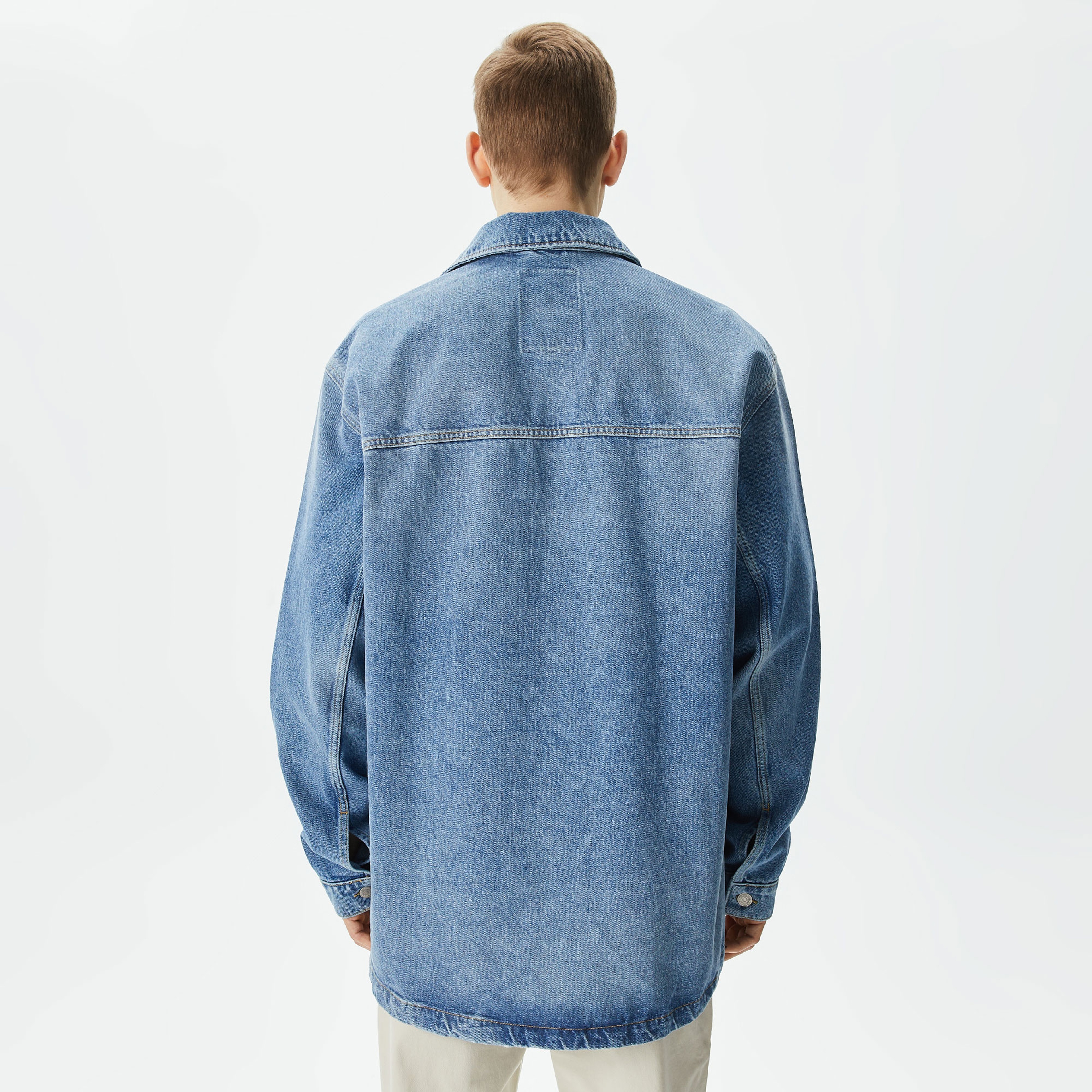Tommy Jeans Aiden Overshirt Erkek Mavi Ceket