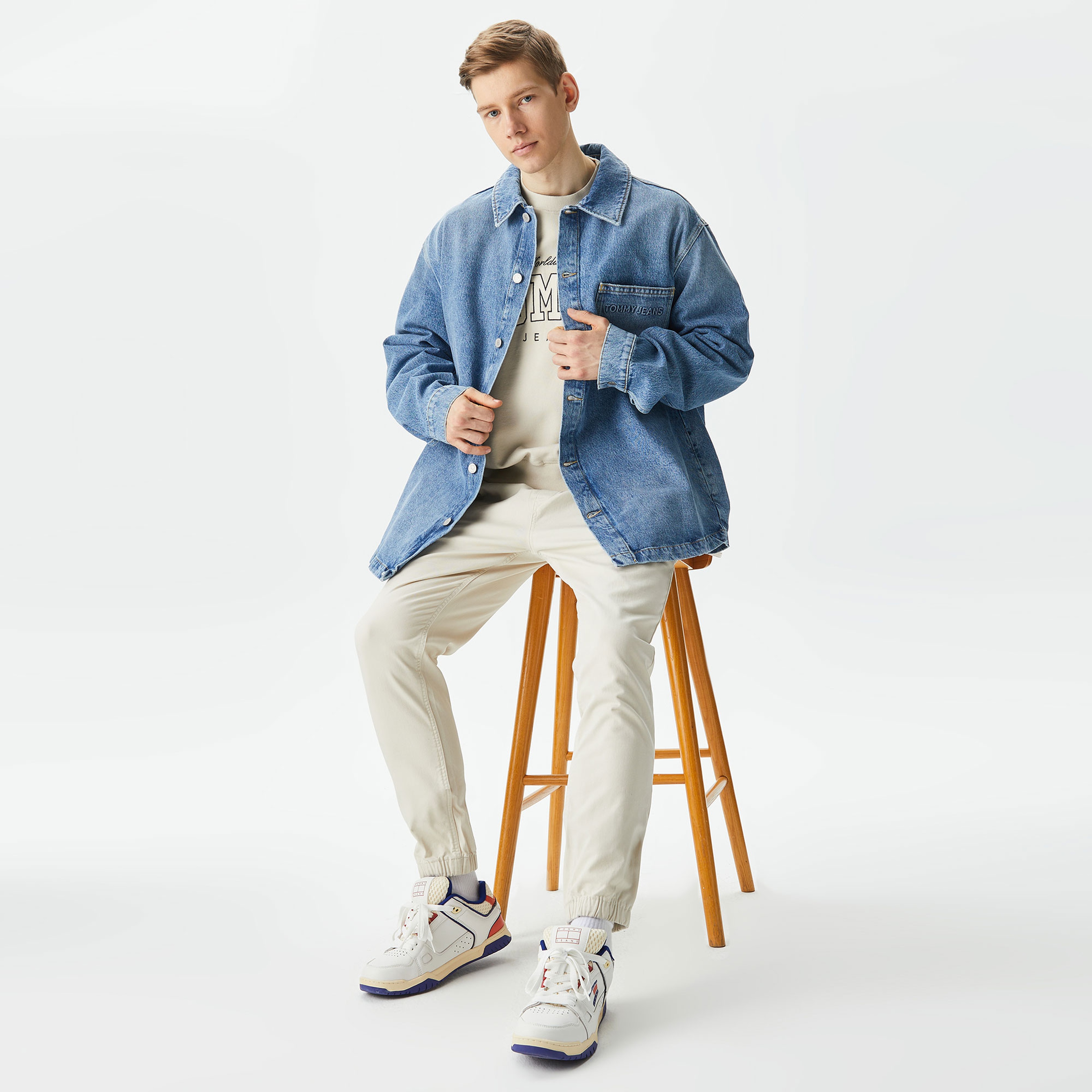 Tommy Jeans Aiden Overshirt Erkek Mavi Ceket