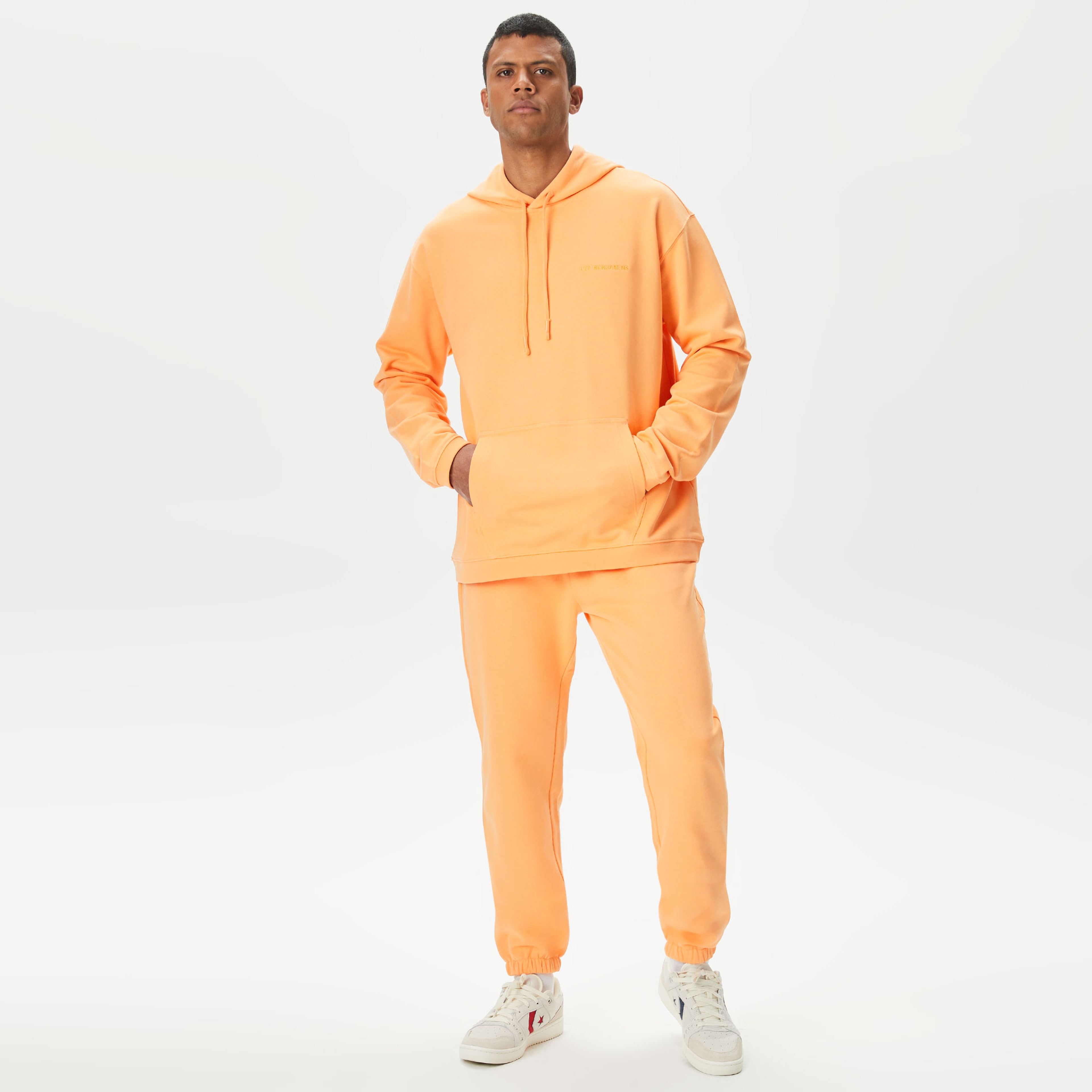 Les Benjamins Essentials 302 Erkek Turuncu Hoodie