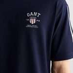 GANT Erkek Lacivert Relaxed Fit Bisiklet Yaka Logolu T-Shirt